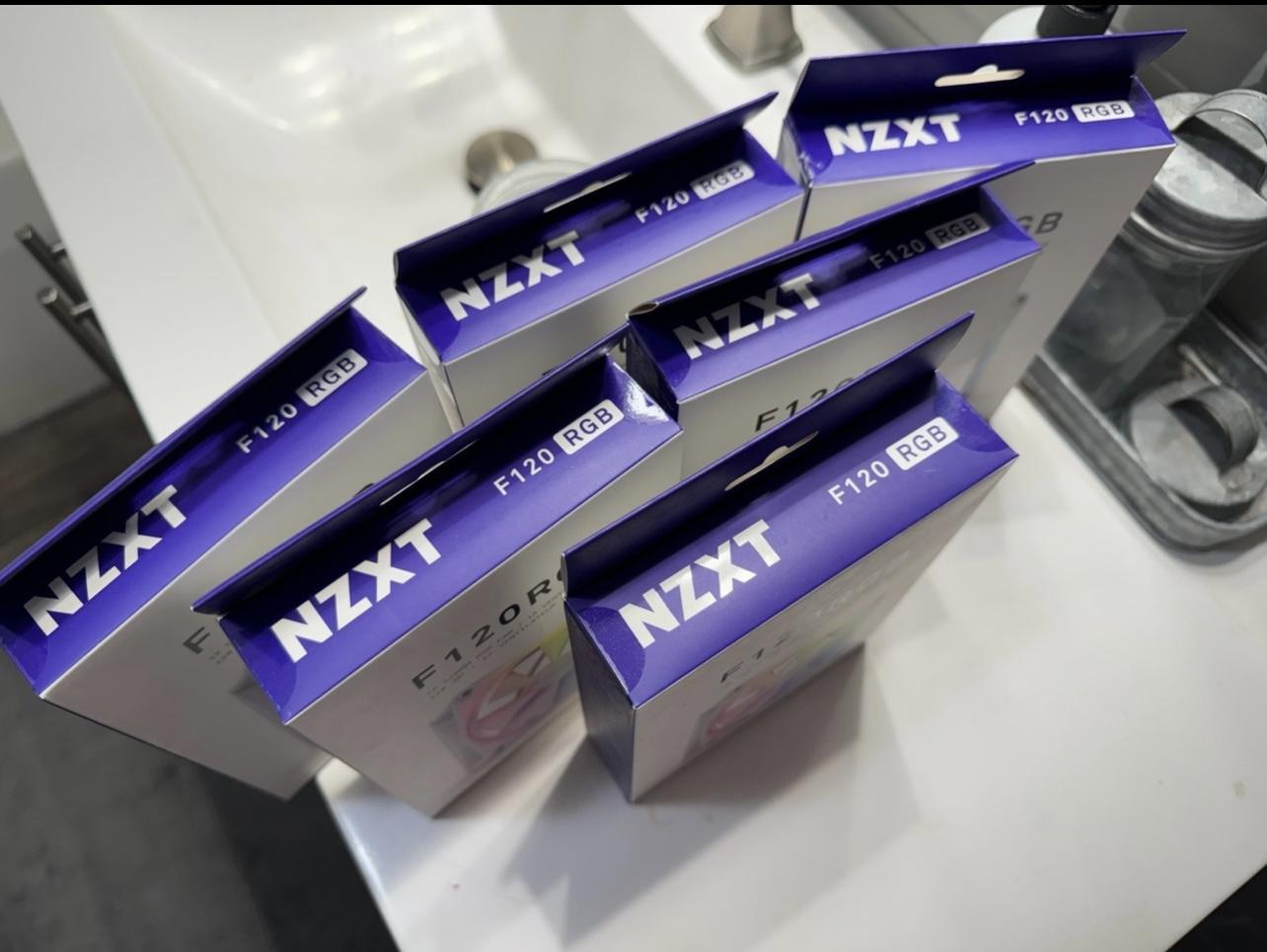 NZXT White F120 RGB Fans (6 Total)