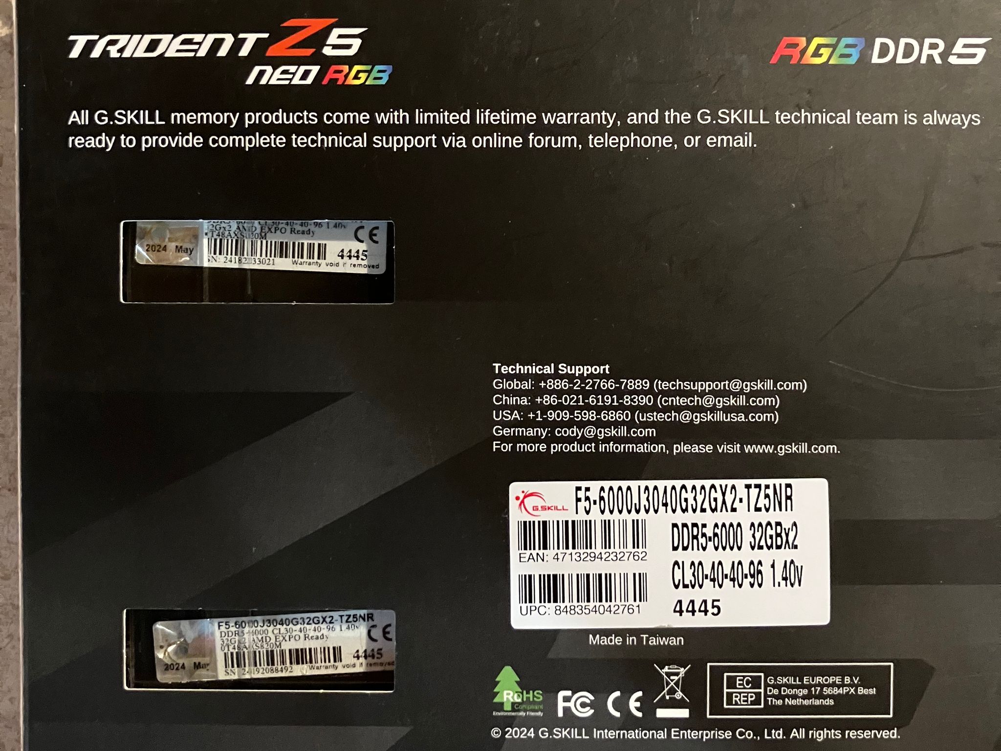G Skill Trident Z5 Neo 32gbx2 RGB DDR5 CL30