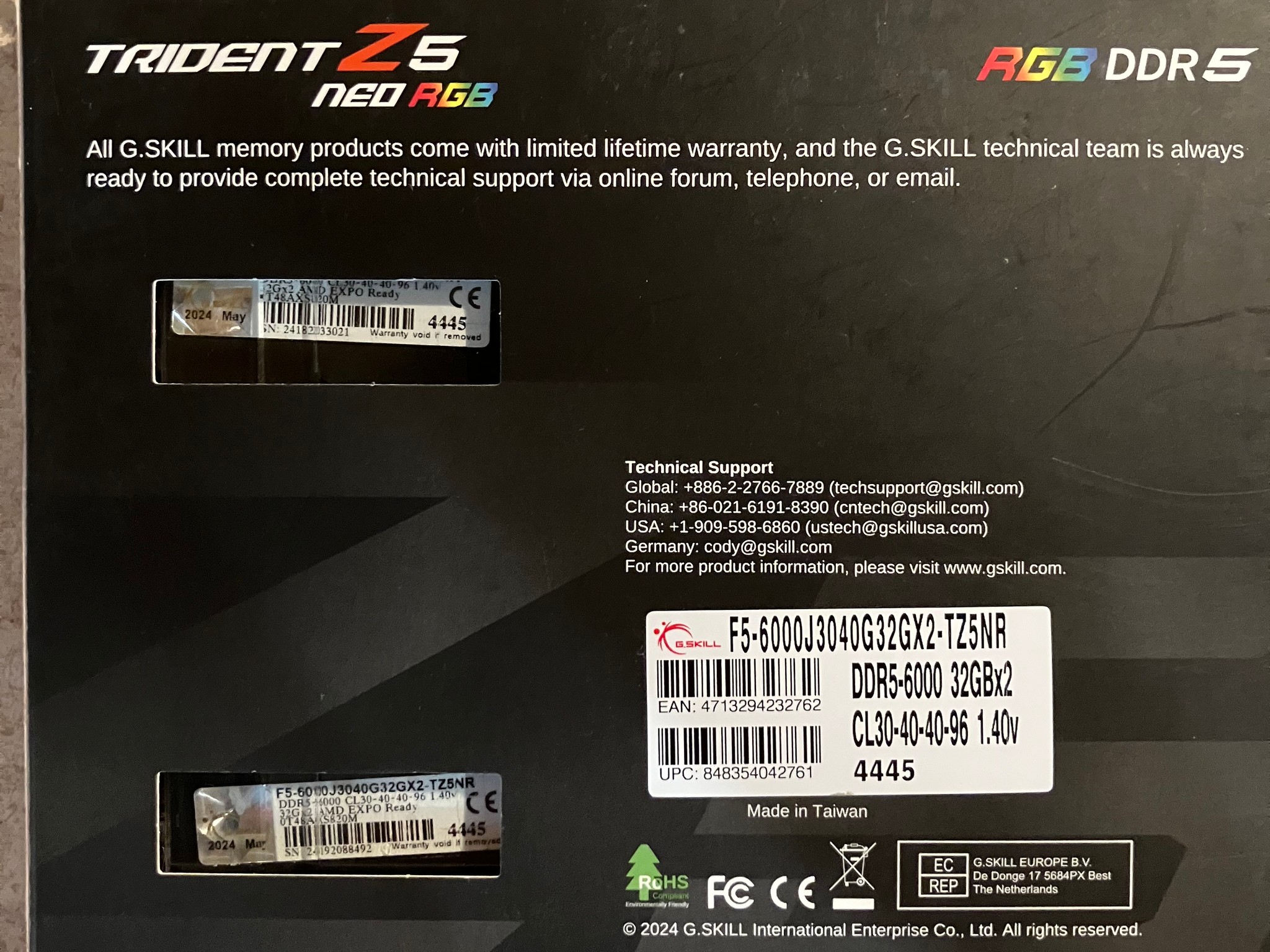 G Skill Trident Z5 Neo 32gbx2 RGB DDR5 CL30