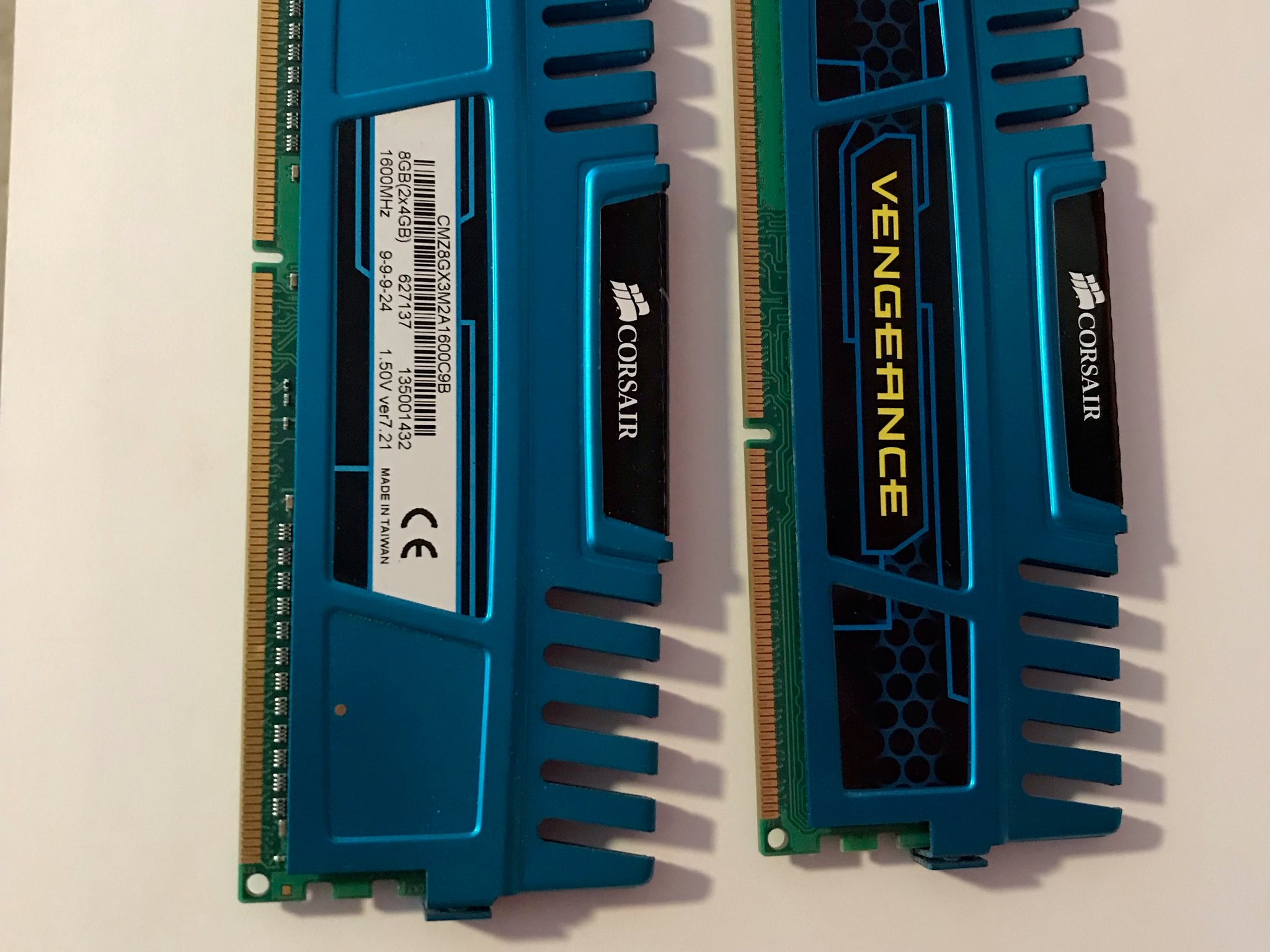 Corsair Vengeance DDR3 8gb RAM kit (2x4GB) 1600MHz 1.50V