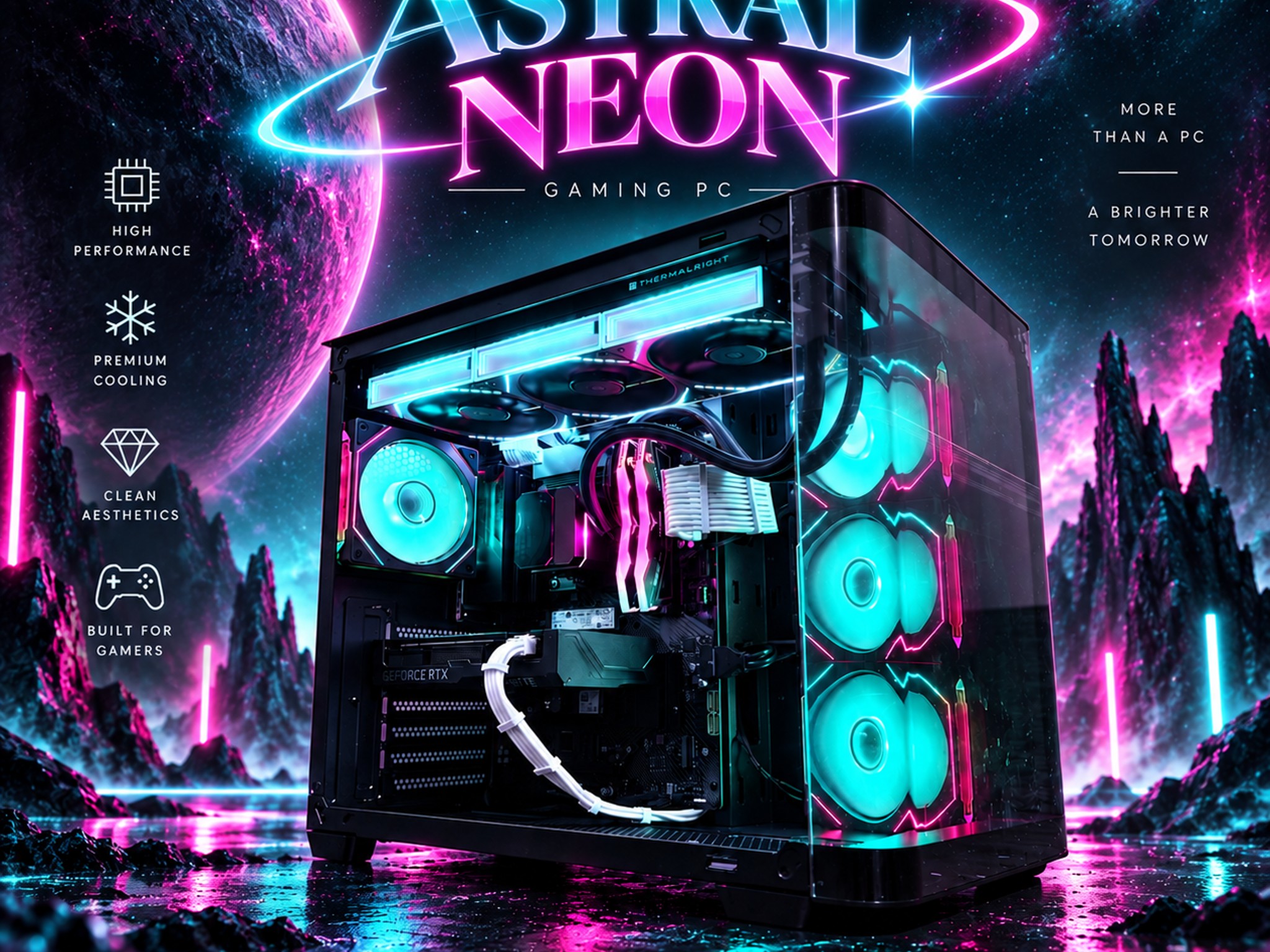 🌈"Astral Neon"⚫️ | 1440p + AI | i7 14700KF | RTX 4060 Ti 16GB| 32GB DDR5 | 1TB SSD | Free Shipping