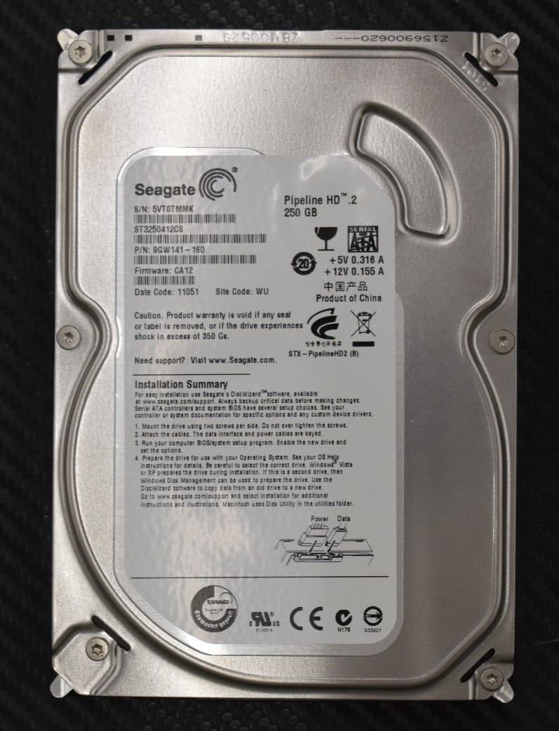 Seagate Pipeline HD.2 250GB 5900RPM 3.5" SATAIII Hard Drive HDD (9GW141-160)