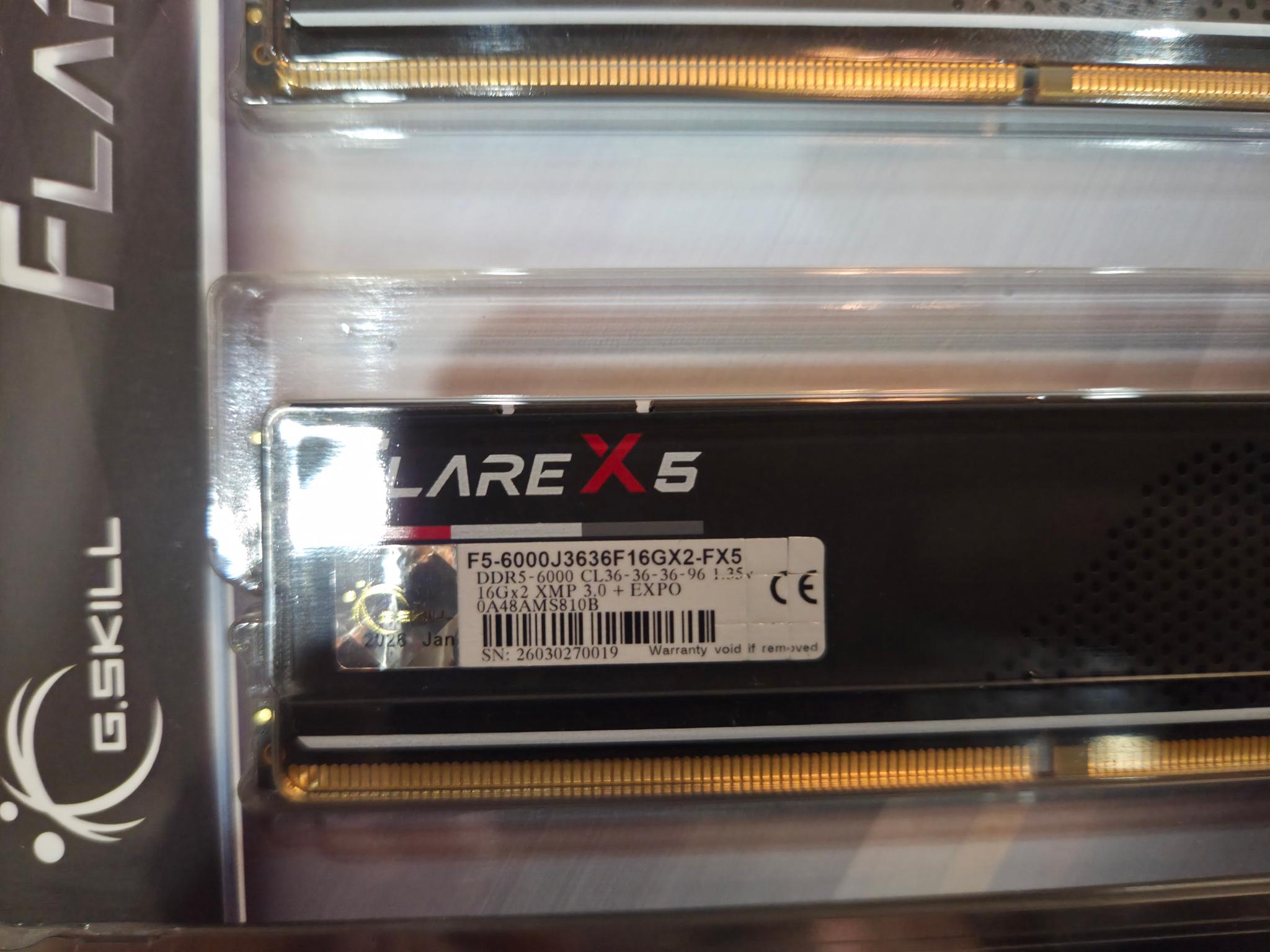 G.Skill FlareX5 6000cl36 16GB Ram (1x16gb) XMP & EXPO Compatible!