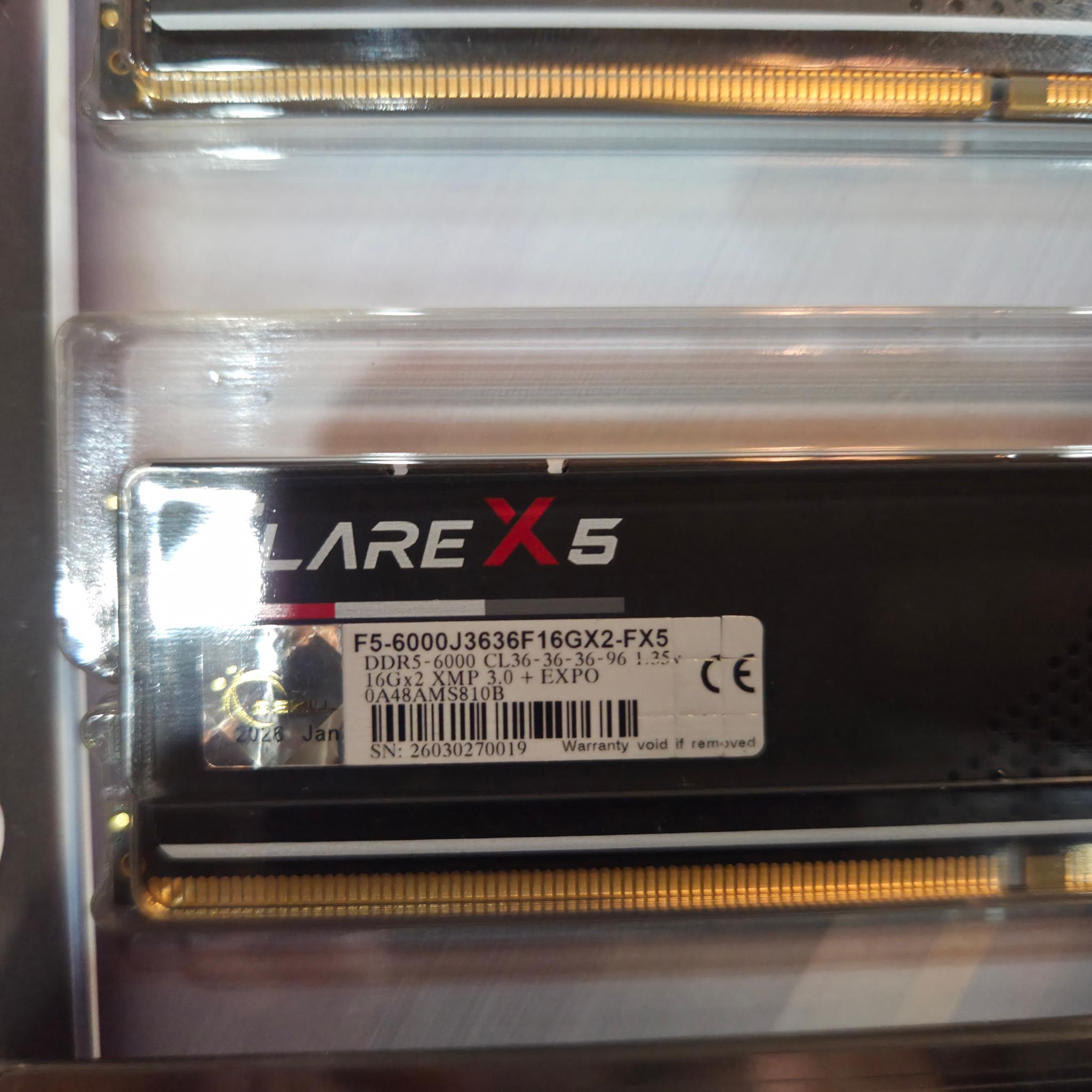 G.Skill FlareX5 6000cl36 16GB Ram (1x16gb) XMP & EXPO Compatible!