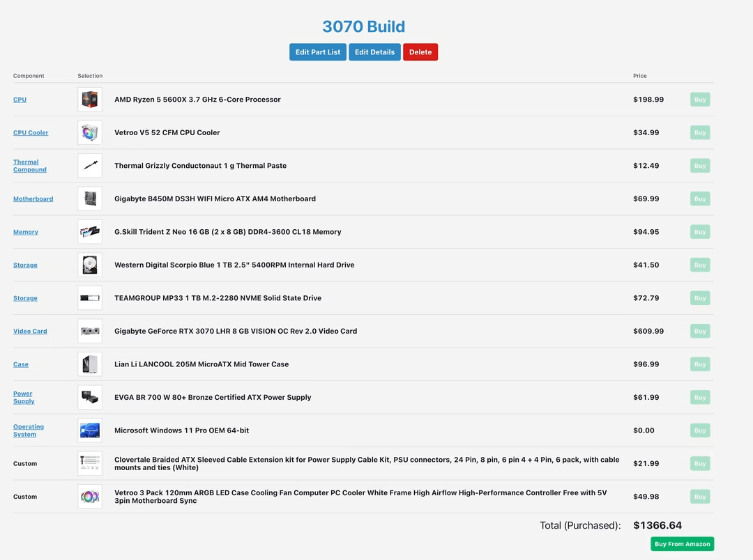 Ryzen 5 5600X RTX 3070 Gaming PC