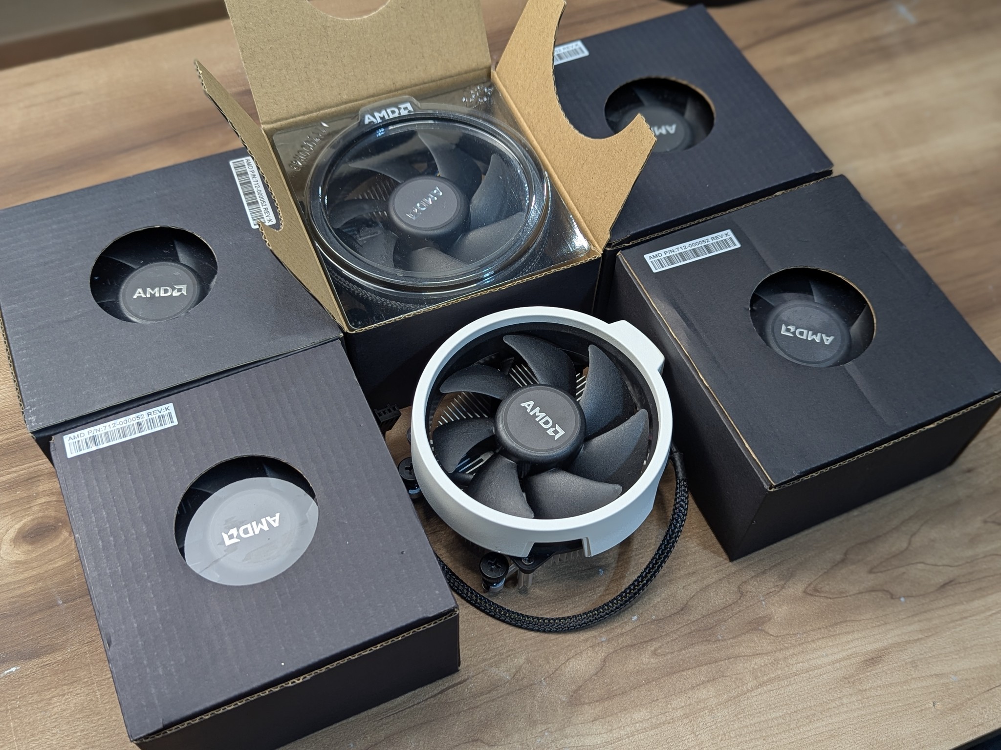 Lot of 6 AMD Wraith Stealth Coolers | 5 Brand New + 1 "New Other" Painted White