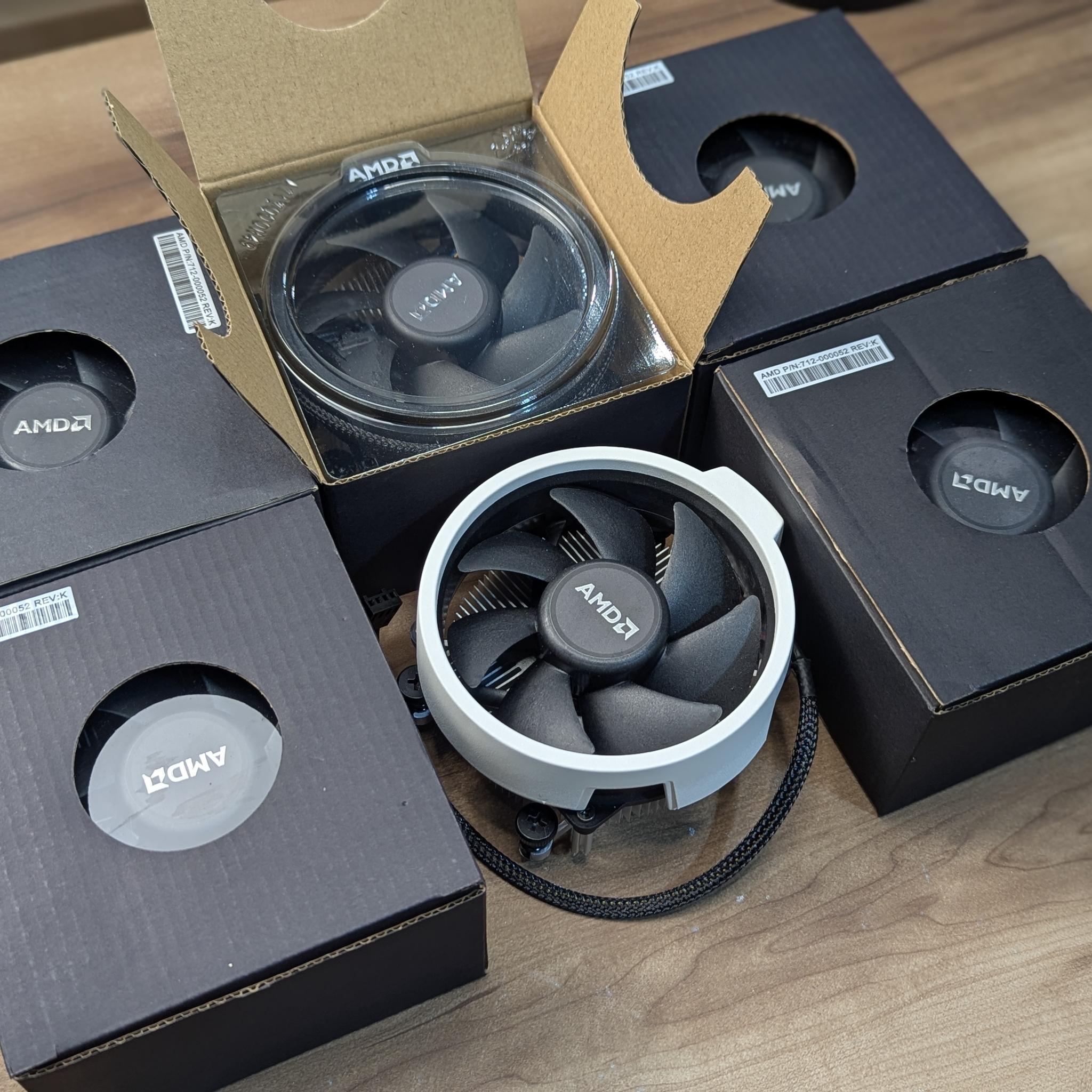 Lot of 6 AMD Wraith Stealth Coolers | 5 Brand New + 1 "New Other" Painted White