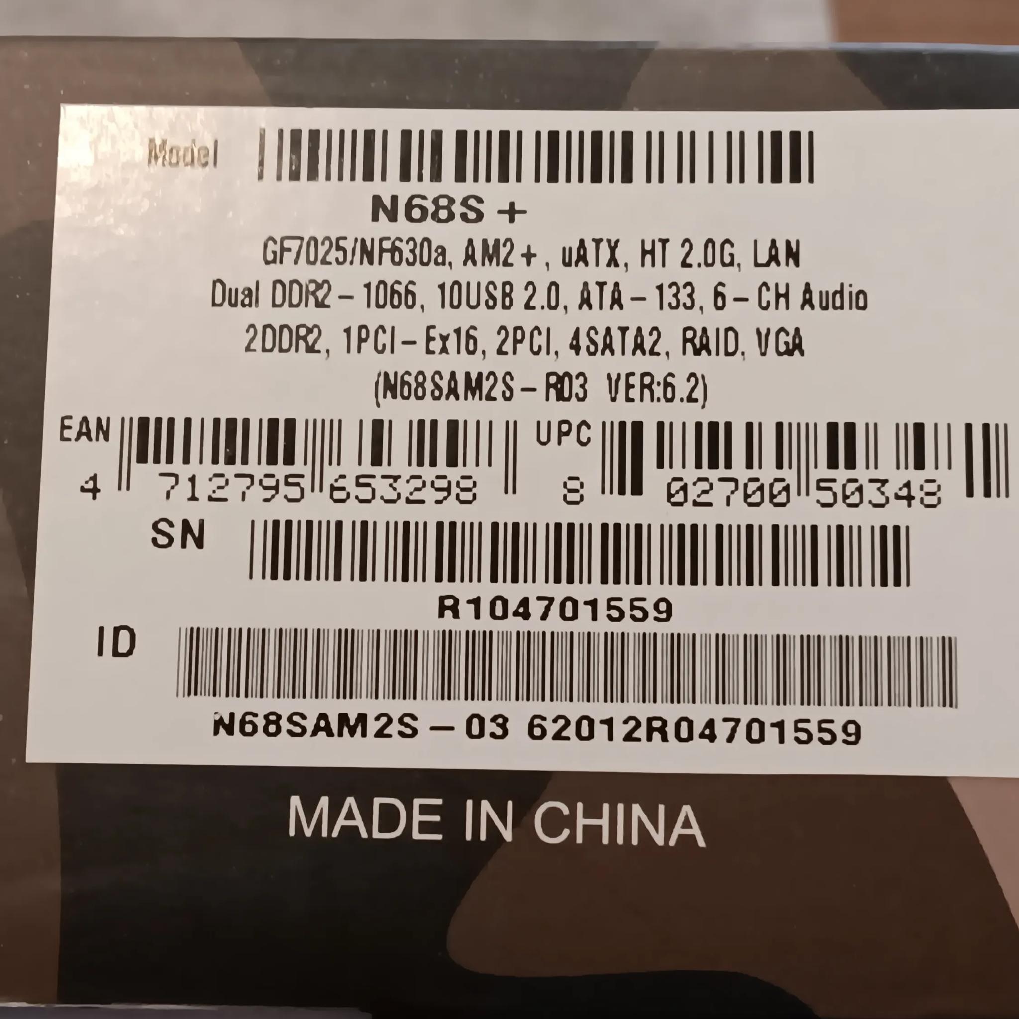 RARE Biostar N68S+ AMD Phenom X4 9100e 4GB RAM