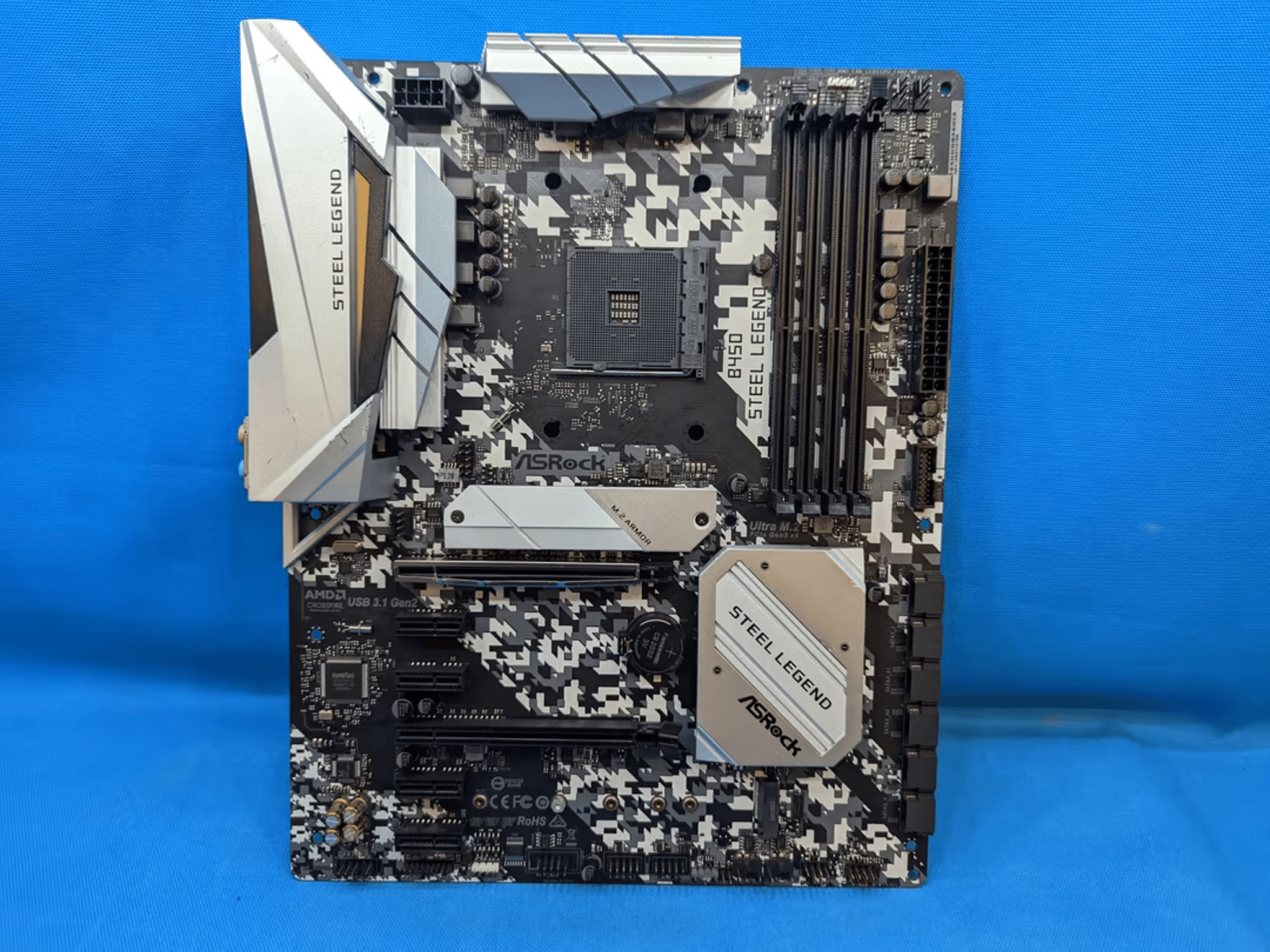 ASRock B450 Steel Legend AMD Socket AM4 DDR4 ATX Desktop Motherboard No I/O