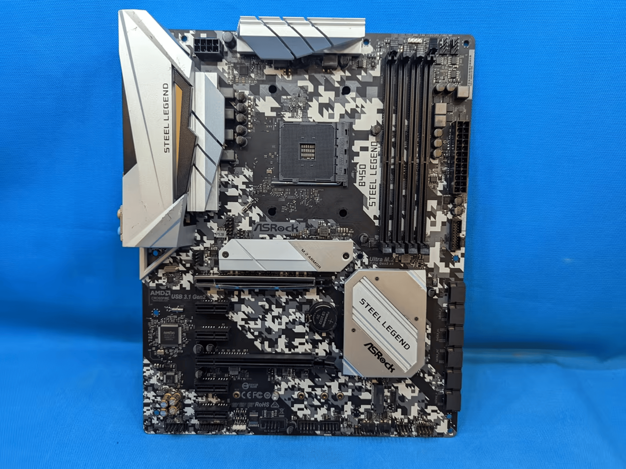 ASRock B450 Steel Legend AMD Socket AM4 DDR4 ATX Desktop Motherboard No I/O