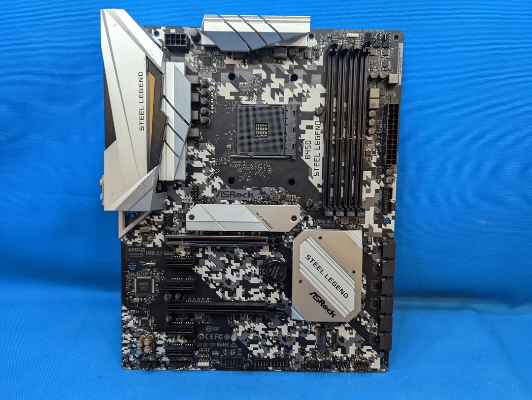 ASRock B450 Steel Legend AMD Socket AM4 DDR4 ATX Desktop Motherboard No I/O