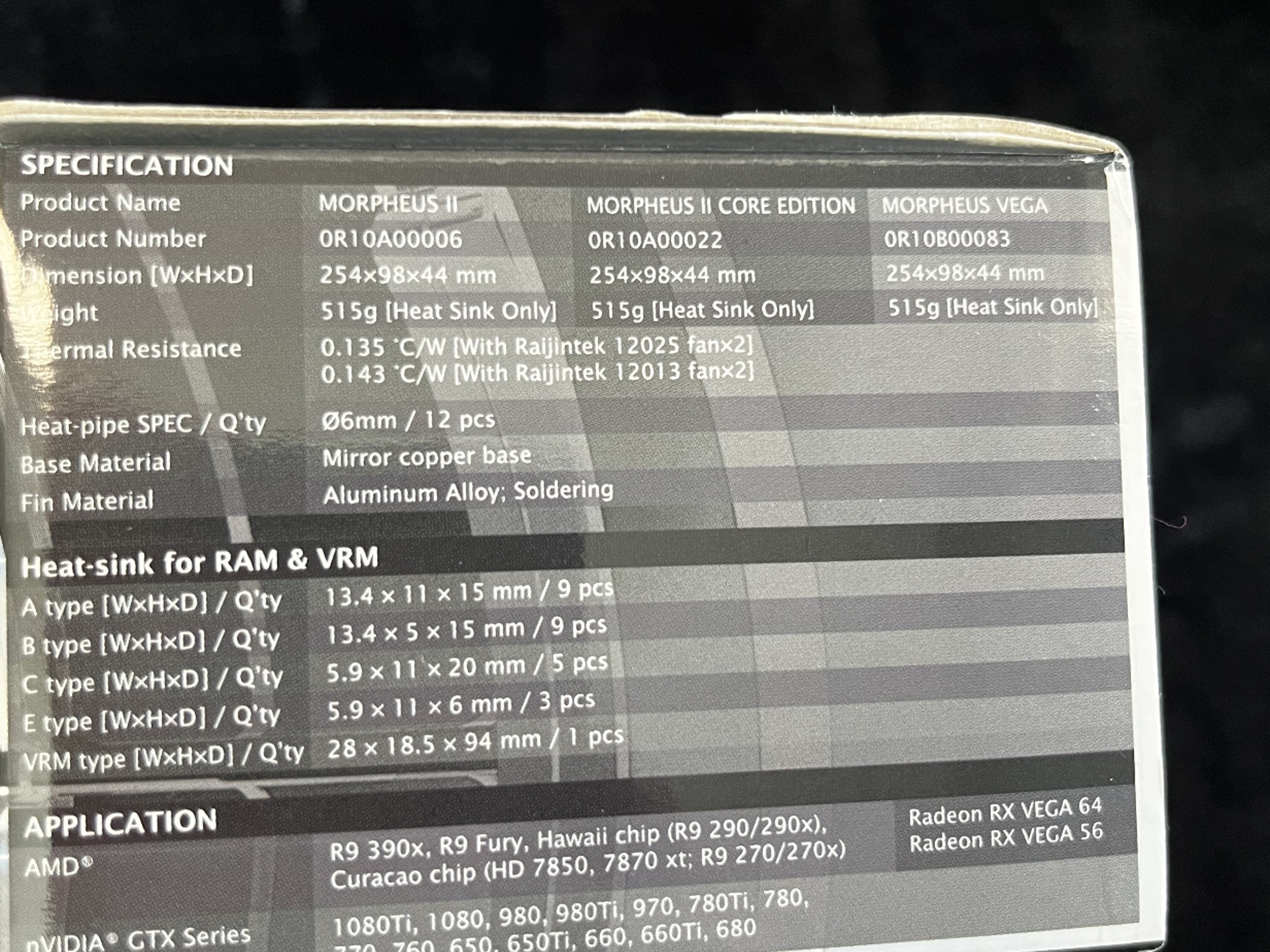 Raijintek Morpheus II Core Black VGA Cooler