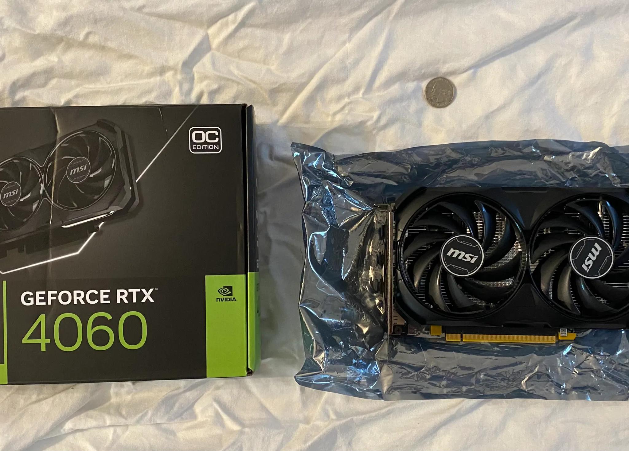 MSI RTX 4060 8GB - Never Gaming/Stressed - Display Only - Like New March 2025