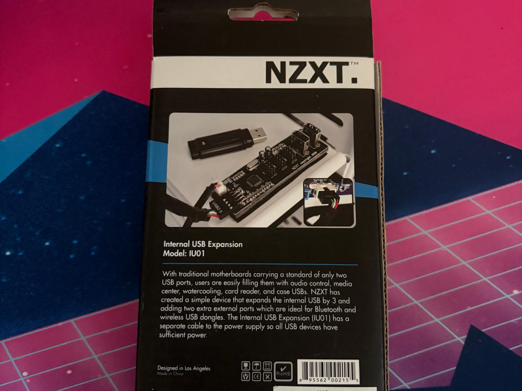 NZXT Internal USB Expansion Board IU01 - Add 3 USB Internal Ports 2 External Ports - BNIB