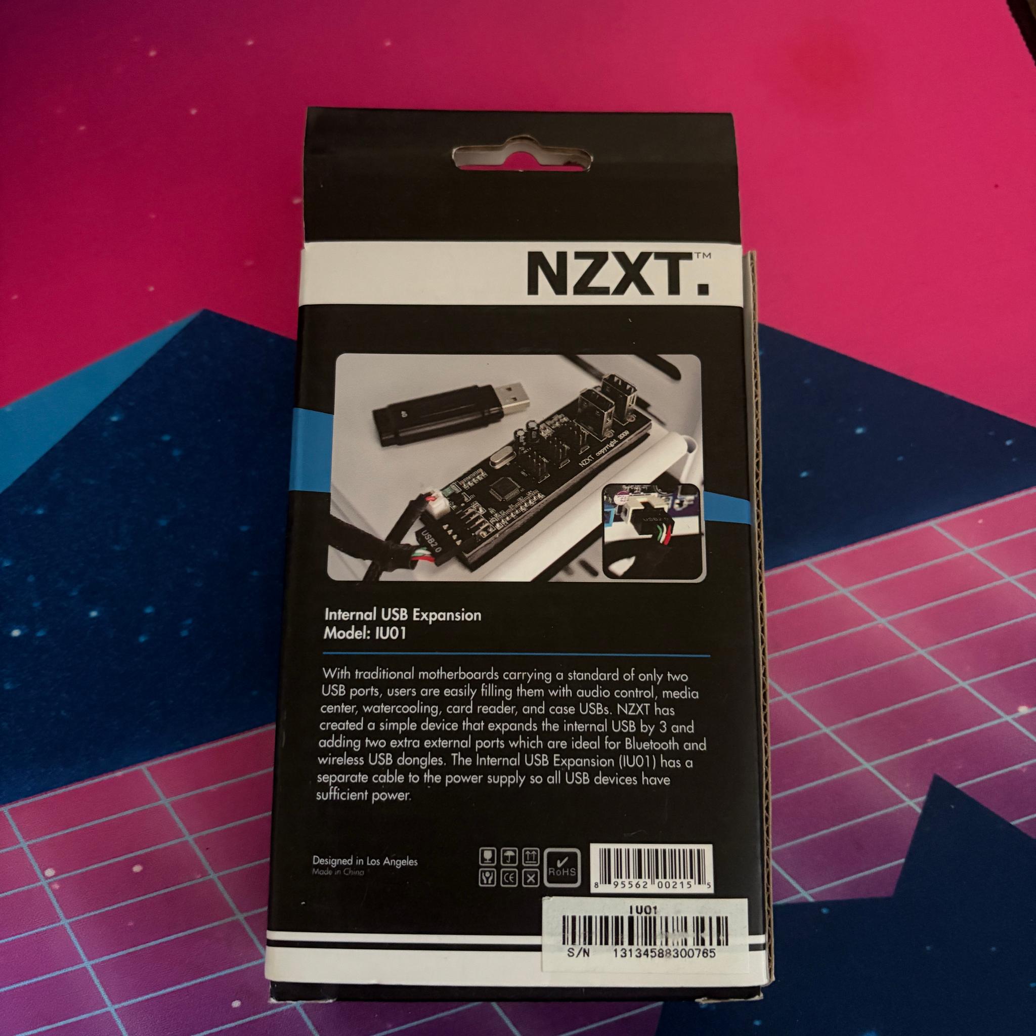 NZXT Internal USB Expansion Board IU01 - Add 3 USB Internal Ports 2 External Ports - BNIB