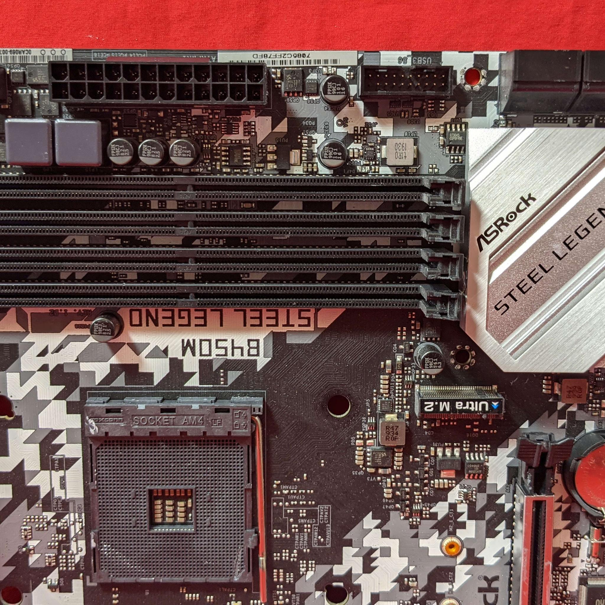 *AS IS/FOR REPAIR* ASRock B450M Steel Legend AMD Socket AM4 DDR4 MicroATX Desktop Motherboard No I/O