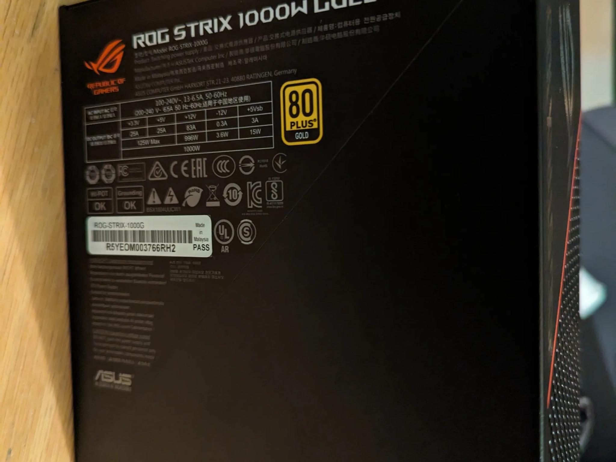 New Unused Open RoG Strix 1000W PSU For Sale!