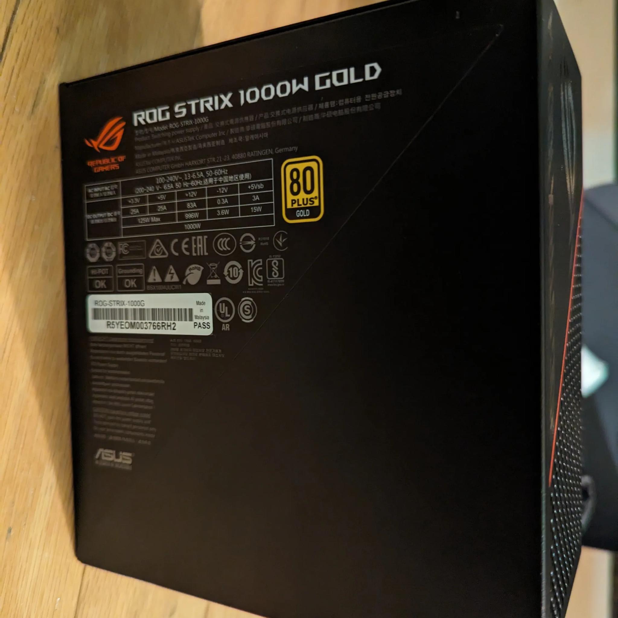 New Unused Open RoG Strix 1000W PSU For Sale!