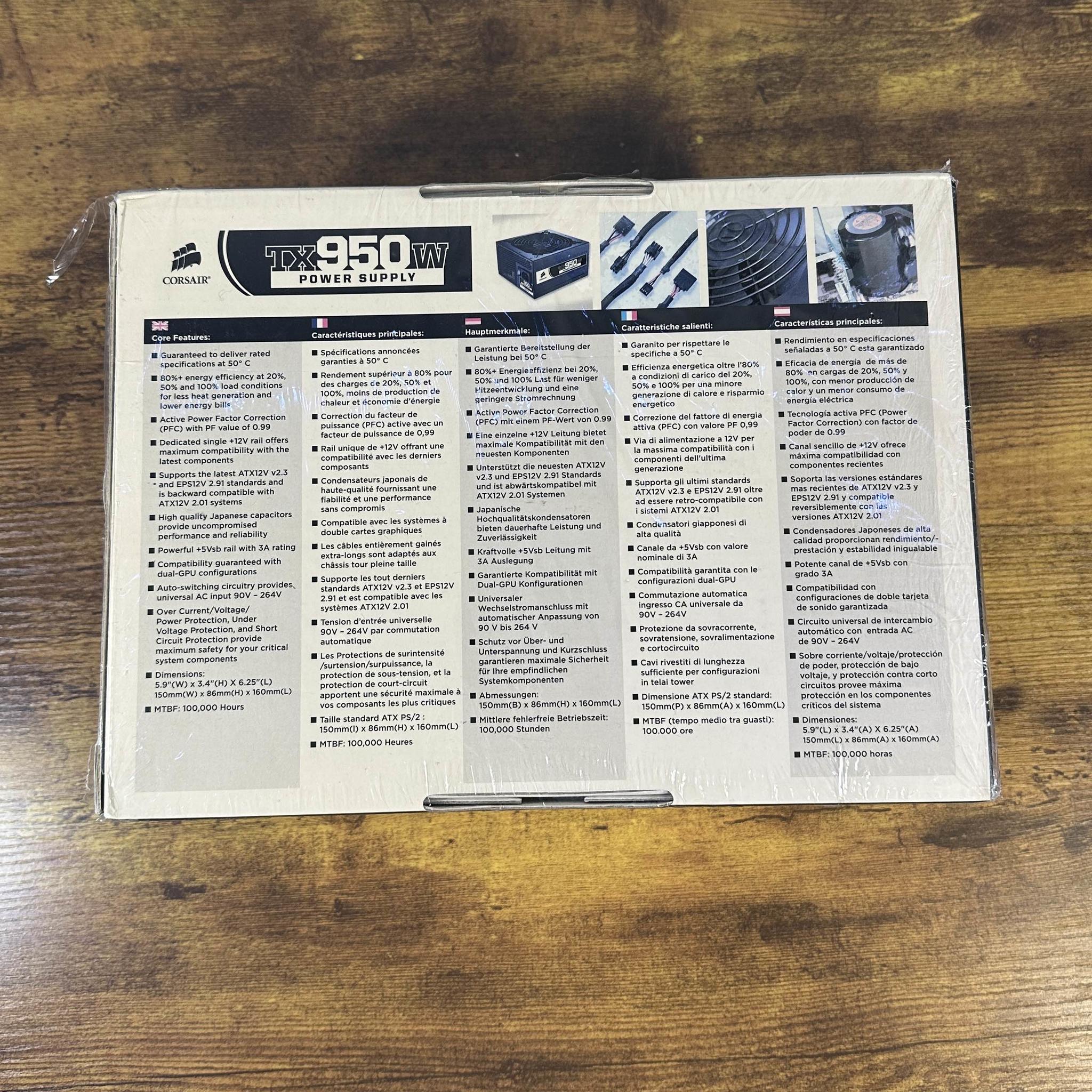 NEW OLD STOCK Corsair TX950W 950W 80+ Bronze Power Supply NEW SEALED