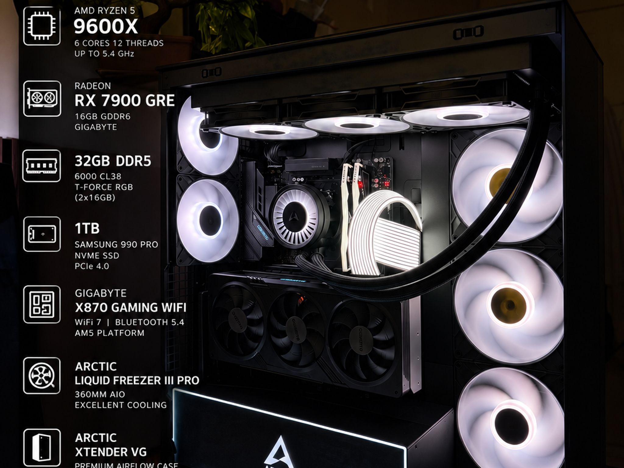 🔥 Gaming PC | Ryzen 5 9600X | RX 7900 GRE | 32GB DDR5 | 1TB SSD