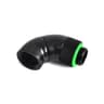 4x Bitspower G1/4 Matt Black Dual Rotary 90 Degree IG1/4 Extender Fitting - New