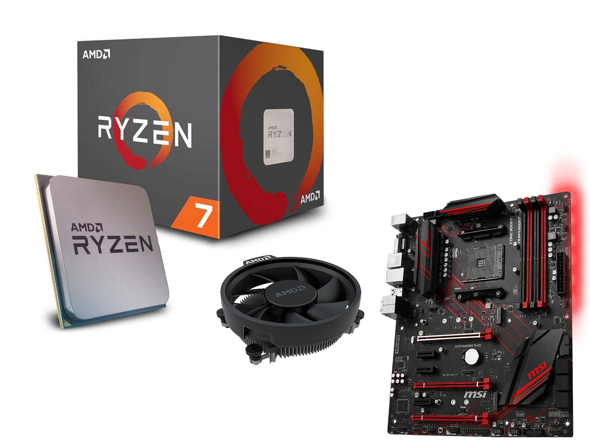 Ryzen 7 2700X | MSI X470 Gaming Plus¹ | AMD Wraith Stealth CPU Cooler (55mm)