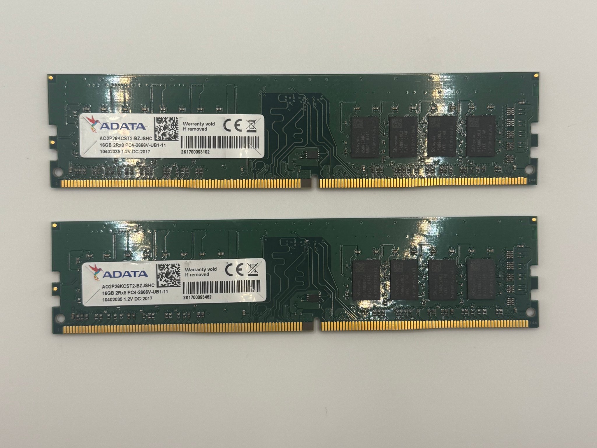 Adata 16GB 2x8GB PC4-2666V-UB1-11 DDR4 Ram