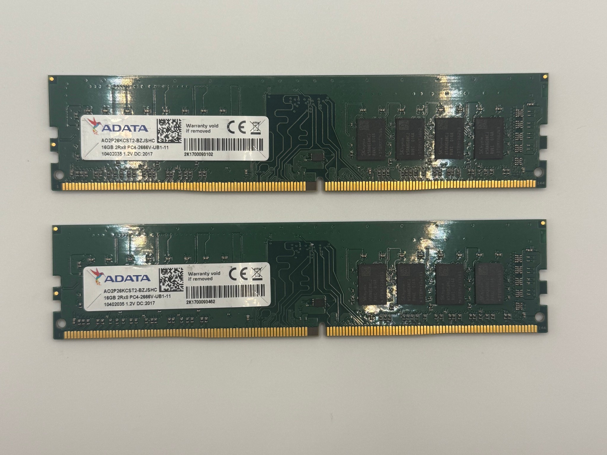 Adata 16GB 2x8GB PC4-2666V-UB1-11 DDR4 Ram