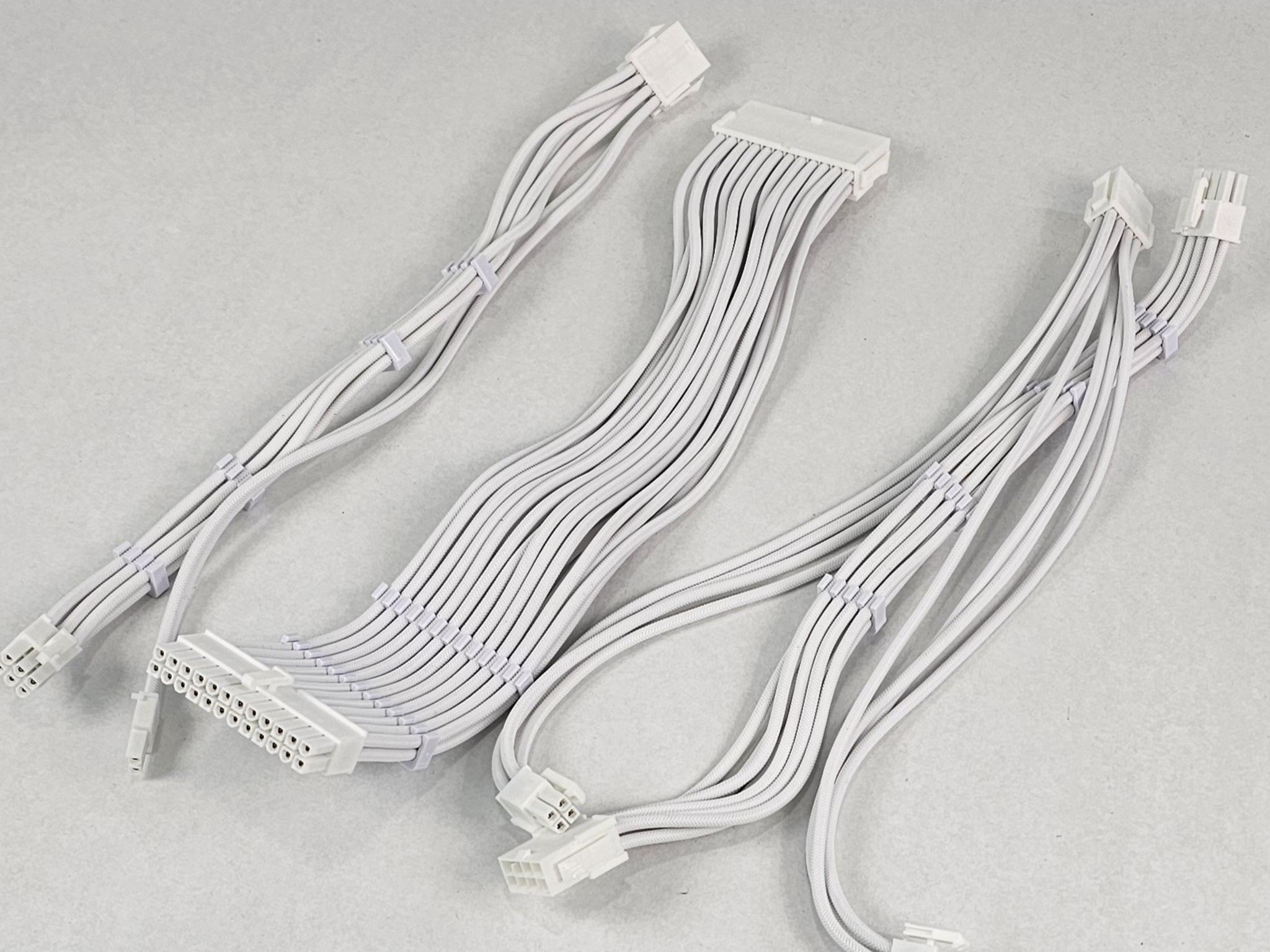 White CPU and Motherboard PC Extension Cables