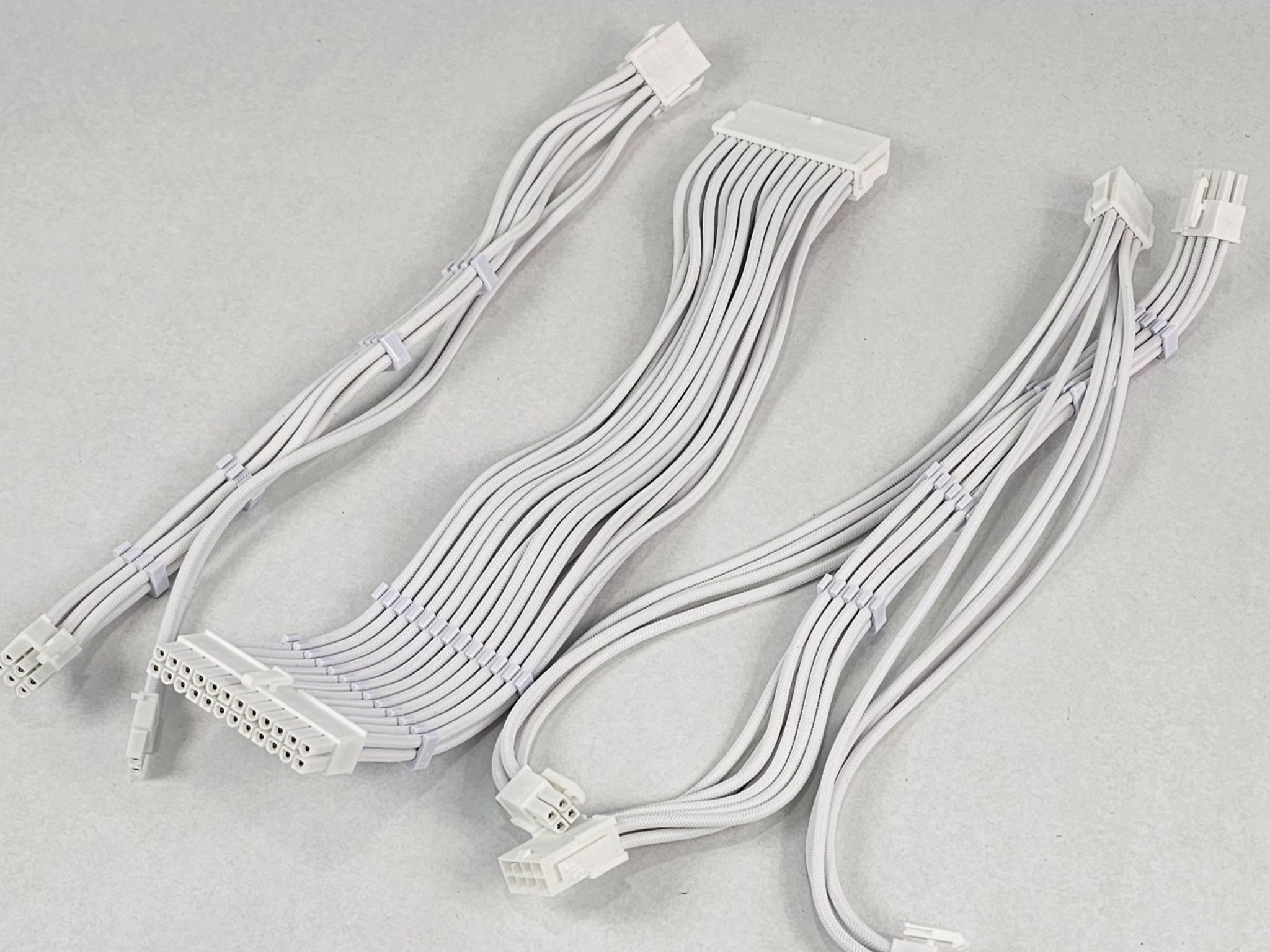 White CPU and Motherboard PC Extension Cables