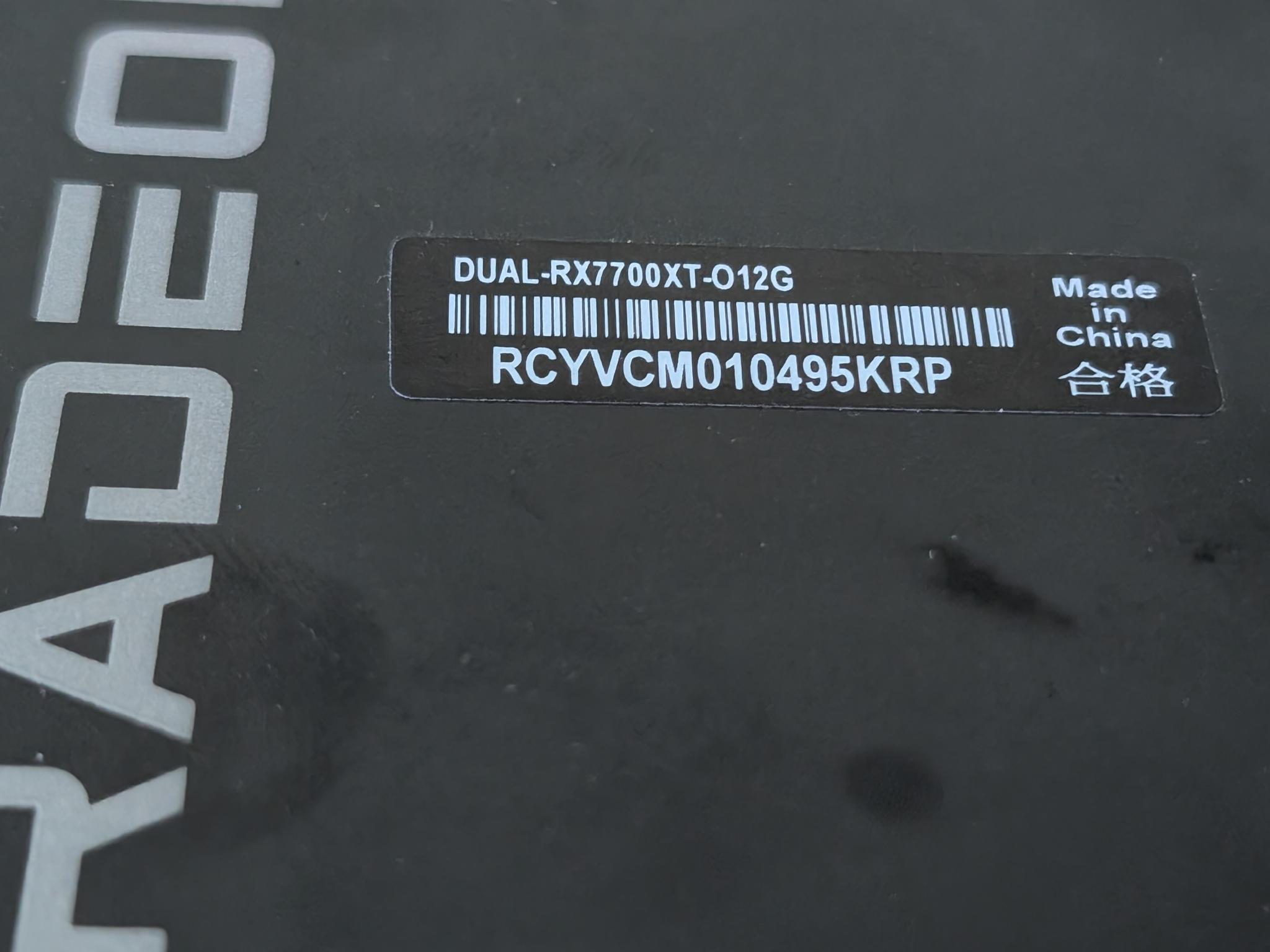 Asus DUAL RX 7700XT 12GB