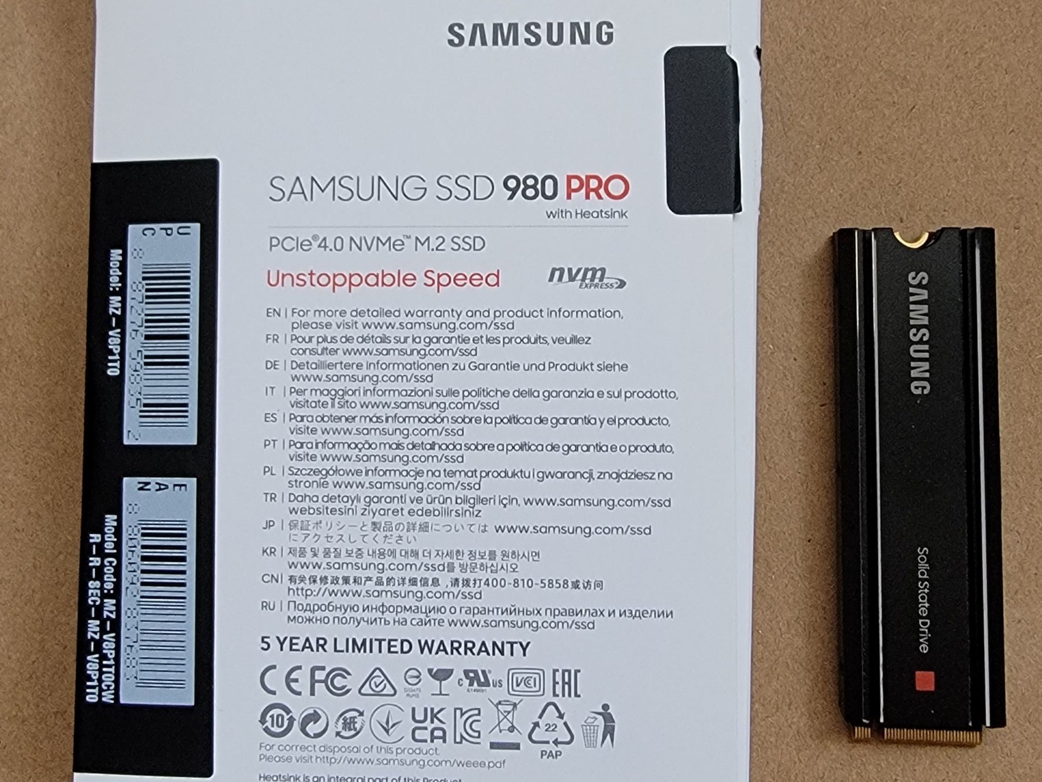 SAMSUNG 980 PRO SSD with Heatsink 1TB PCIe Gen 4 NVMe M.2 Internal Solid State Drive - USED