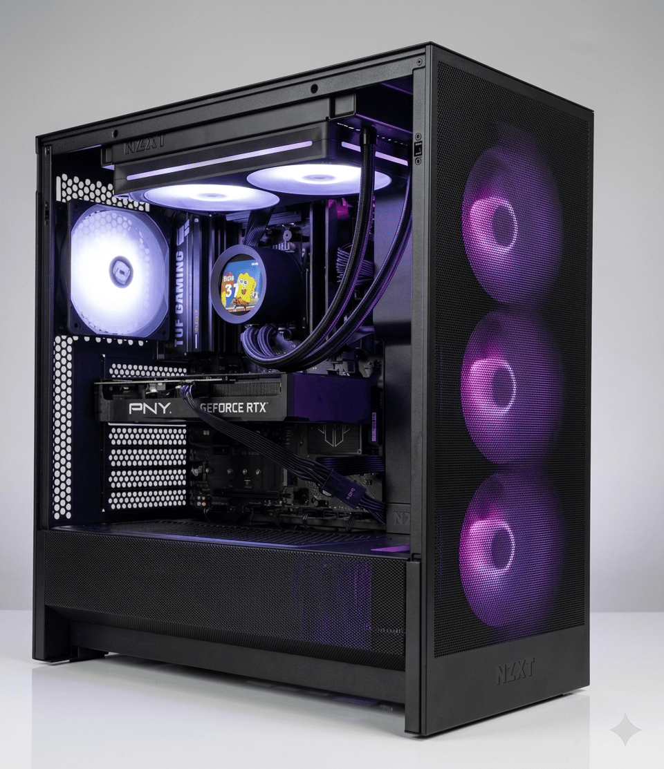 🔥 RTX 4070 Gaming PC | Ryzen 5 7500F | 32GB DDR5 | 1TB NVMe | NZXT AIO + RGB | WiFi | Plug & Play!