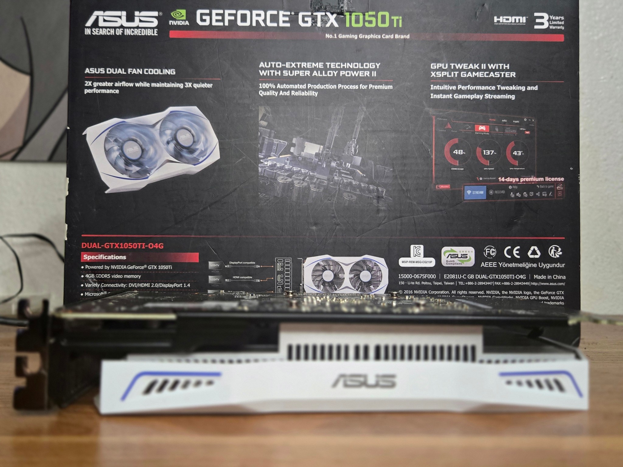 Asus DUAL-GTX1050TI-O4G