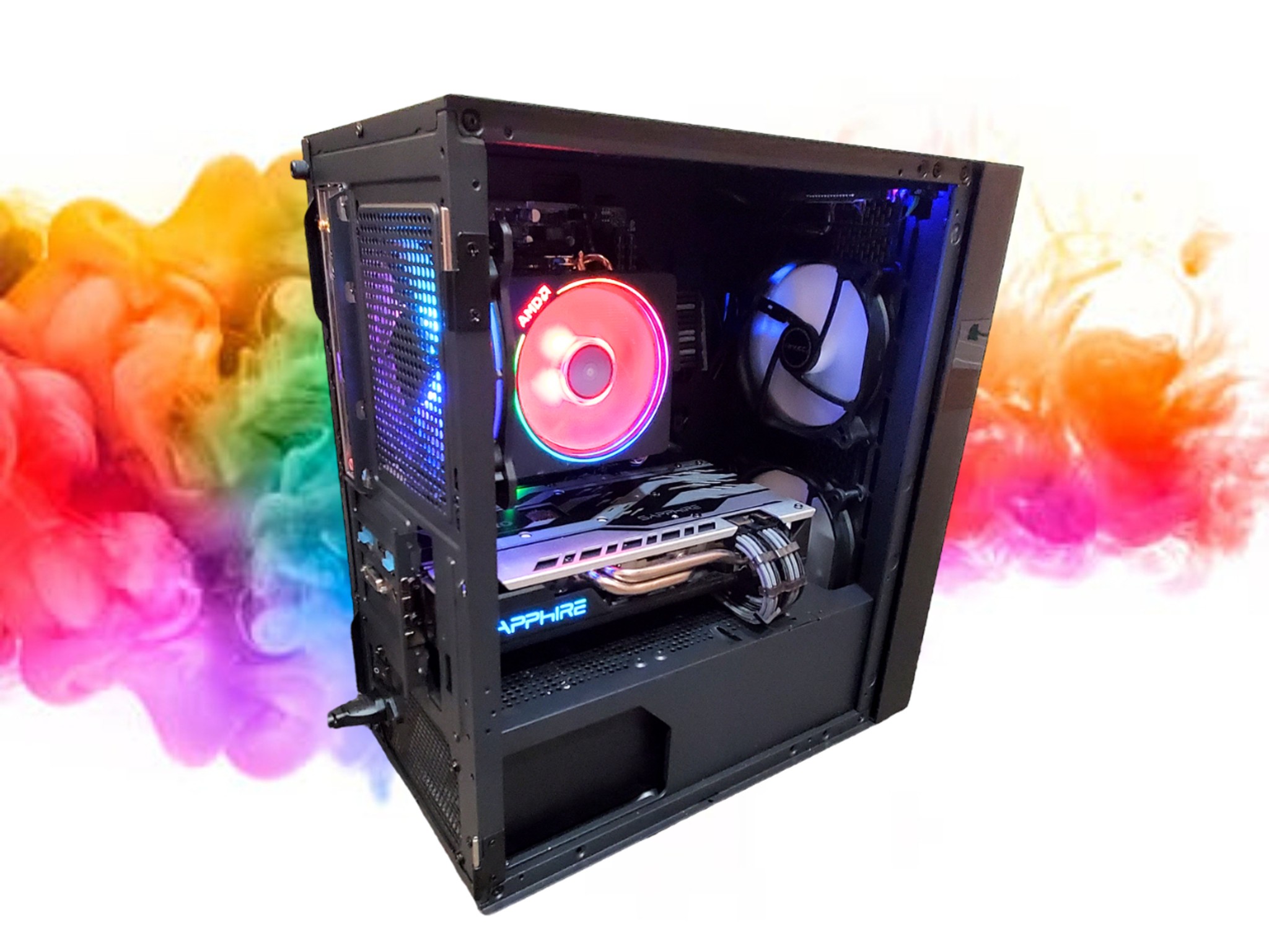 SALE: RX 580 8GB + Ryzen 5 1600 + 16GB DDR4 RAM + 512GB GB SSD + Full RGB ( Black Gaming PC)
