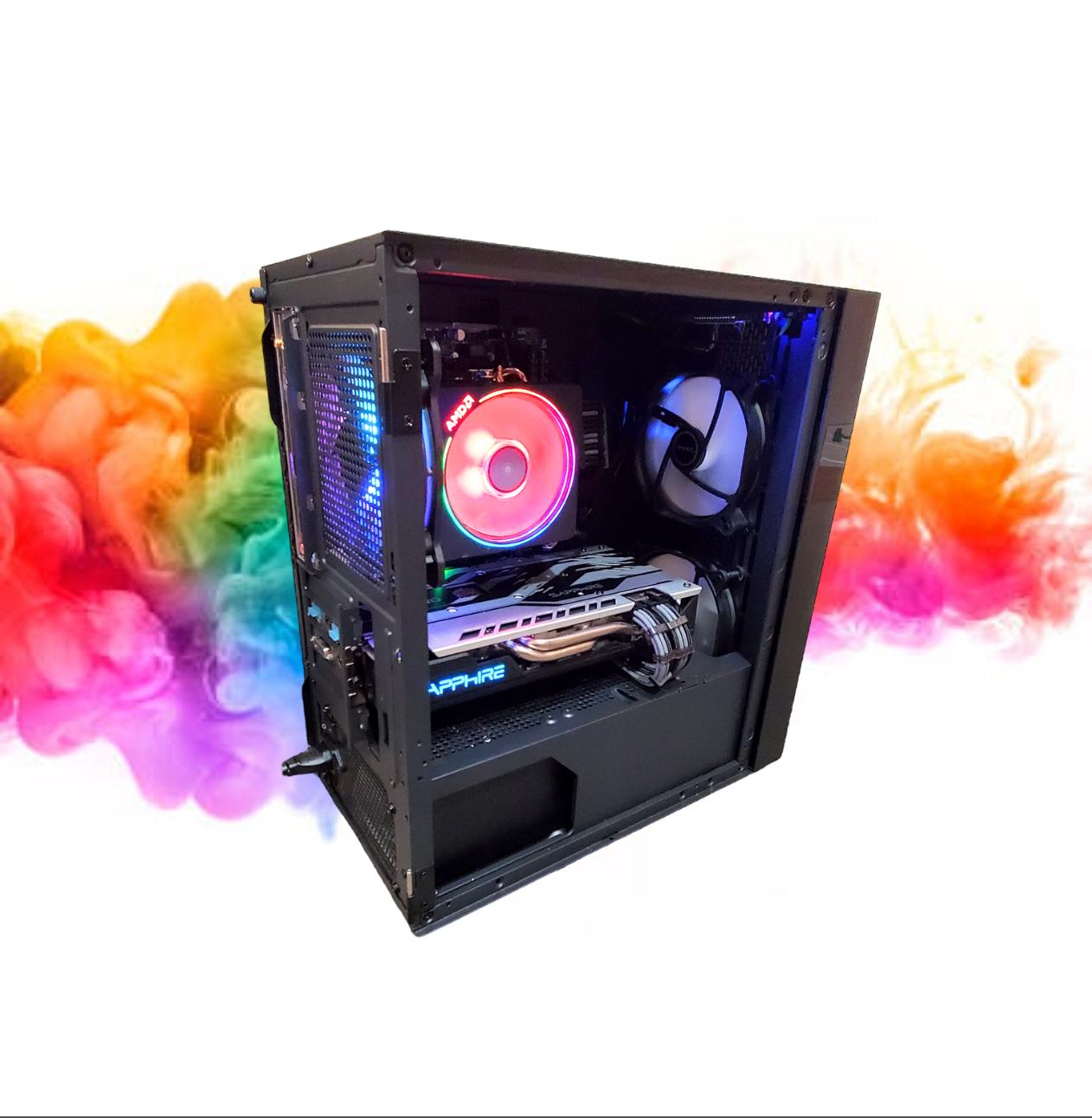 SALE: RX 580 8GB + Ryzen 5 1600 + 16GB DDR4 RAM + 512GB GB SSD + Full RGB ( Black Gaming PC)
