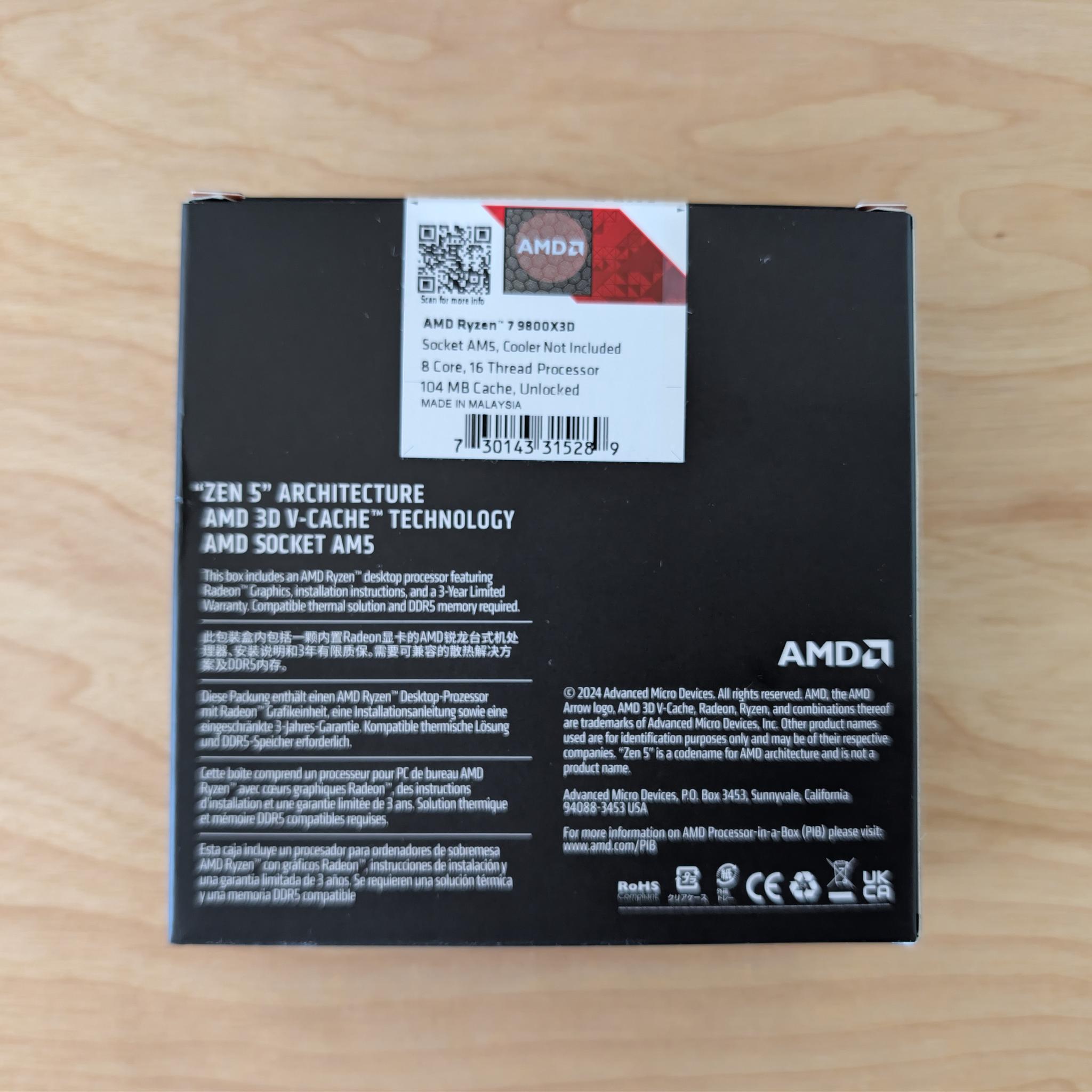 Brand New Ryzen 7 9800X3D + Gigabyte X870E AORUS PRO