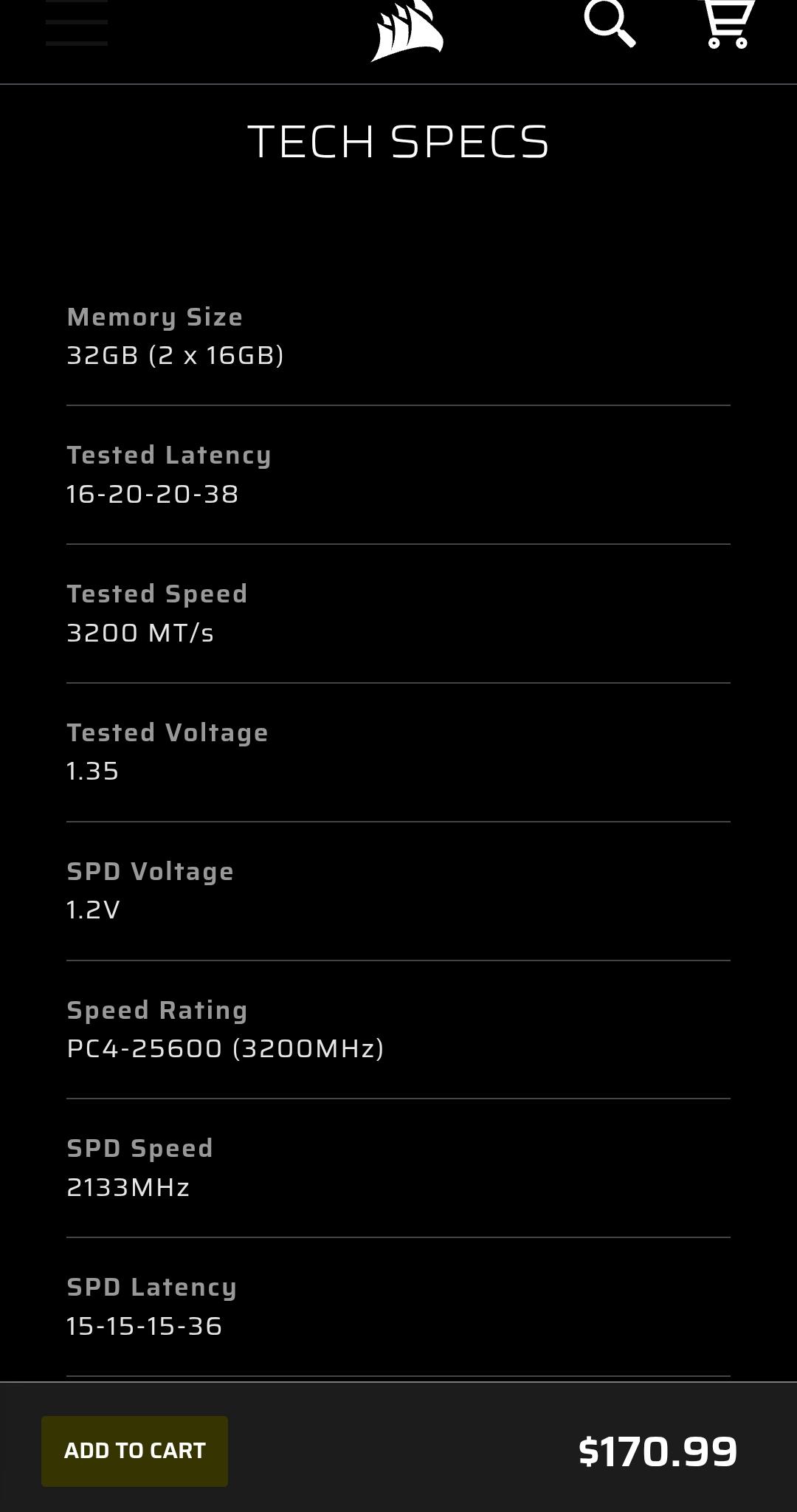 Corsair Vengeance LPX 32GB (2x16GB) DDR4 3200MHz C16