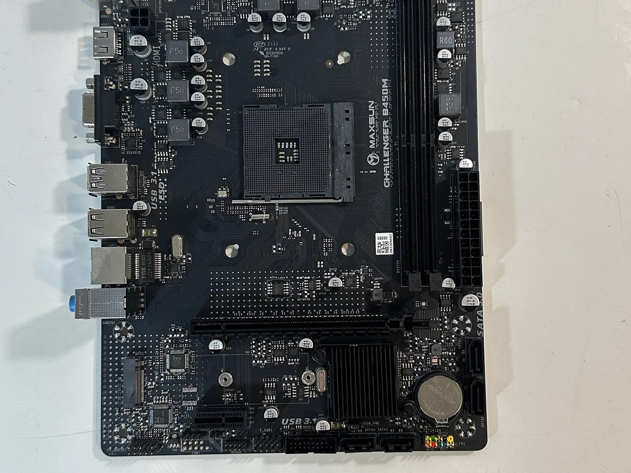 Maxsun Challenger B450M AM4 Micro ATX Motherboard W/ Box and Accessories