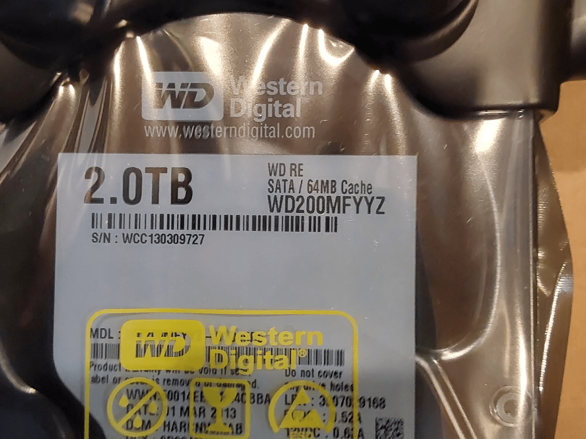 NEW Western Digital RE (Enterprise Storage) 2TB 7200 RPM SATA 6 3.5" Internal Hard Drive-WD200MFYYZ