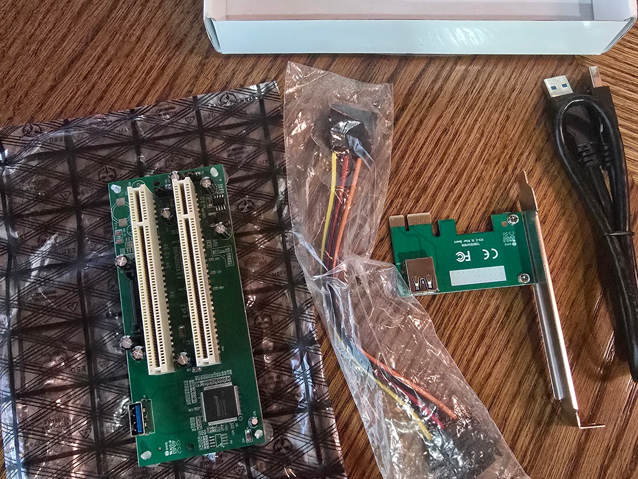 PCIe 1X to Dual Pci Slot Expansion Card PCI-Express 1X Male to PCI Female Adapter for Sound Cards xp