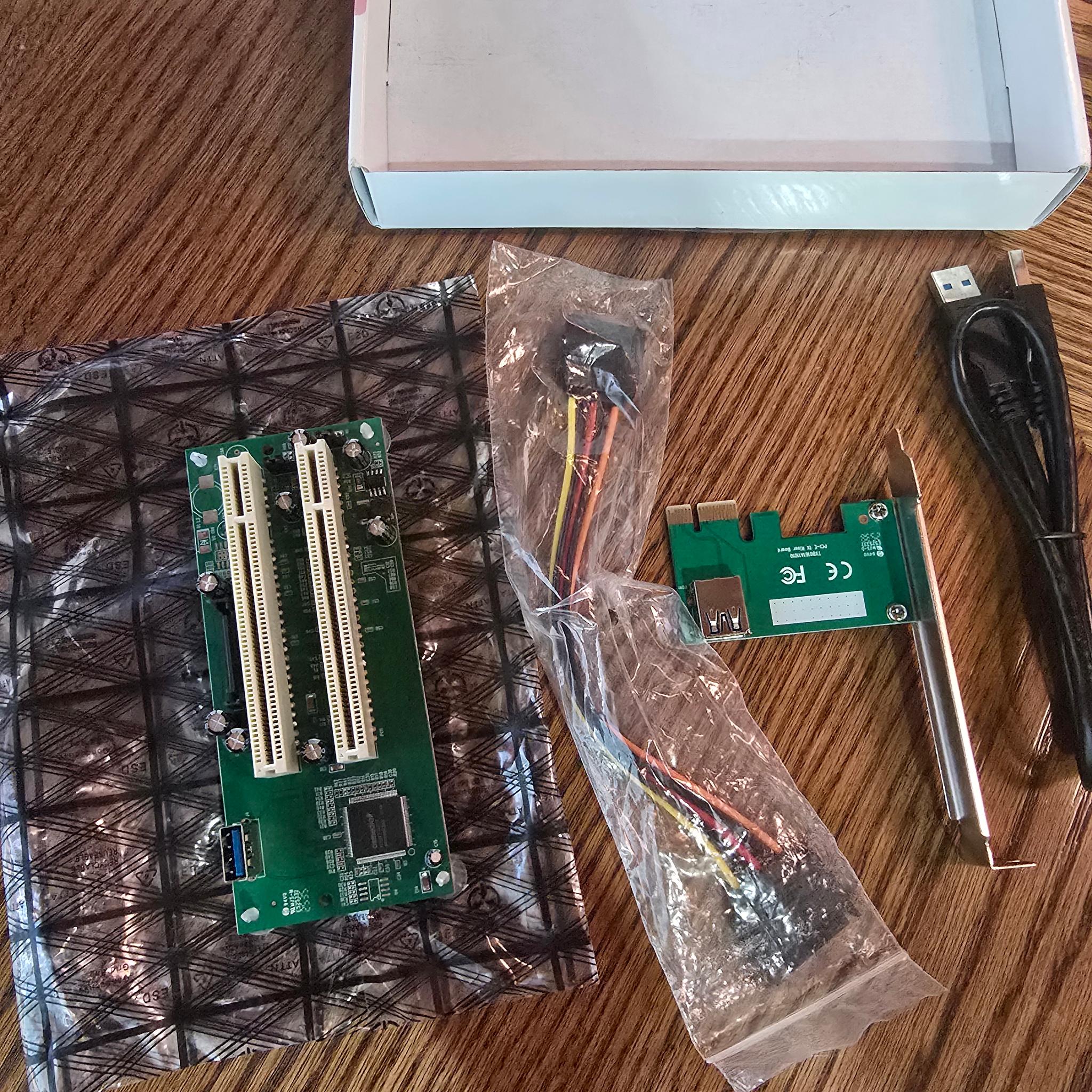 PCIe 1X to Dual Pci Slot Expansion Card PCI-Express 1X Male to PCI Female Adapter for Sound Cards xp