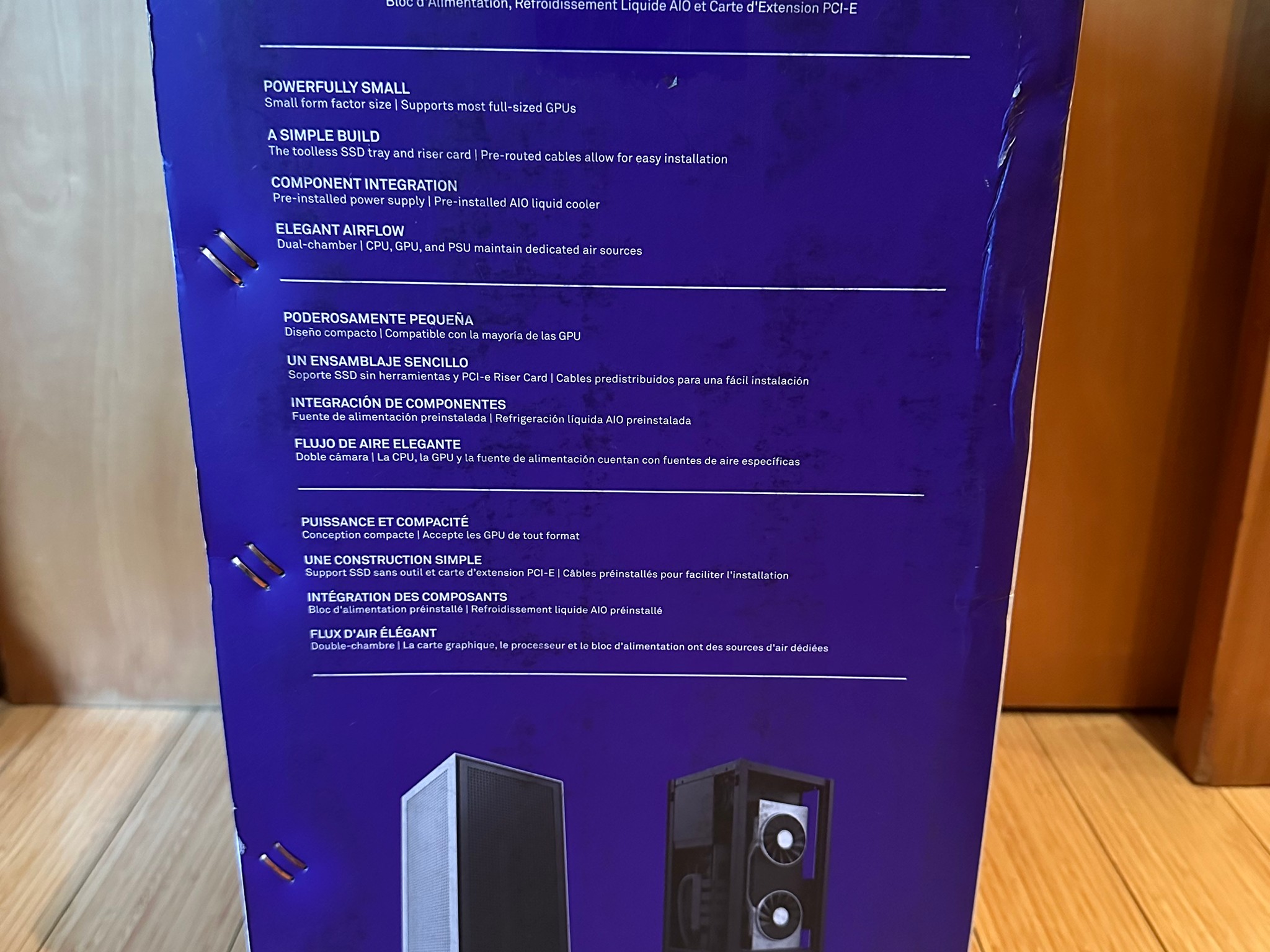 White NZXT H1 Mini ITX Case with PSU, AIO, and Riser Card (Lightly Used, In Box, Riser NOT upgraded)