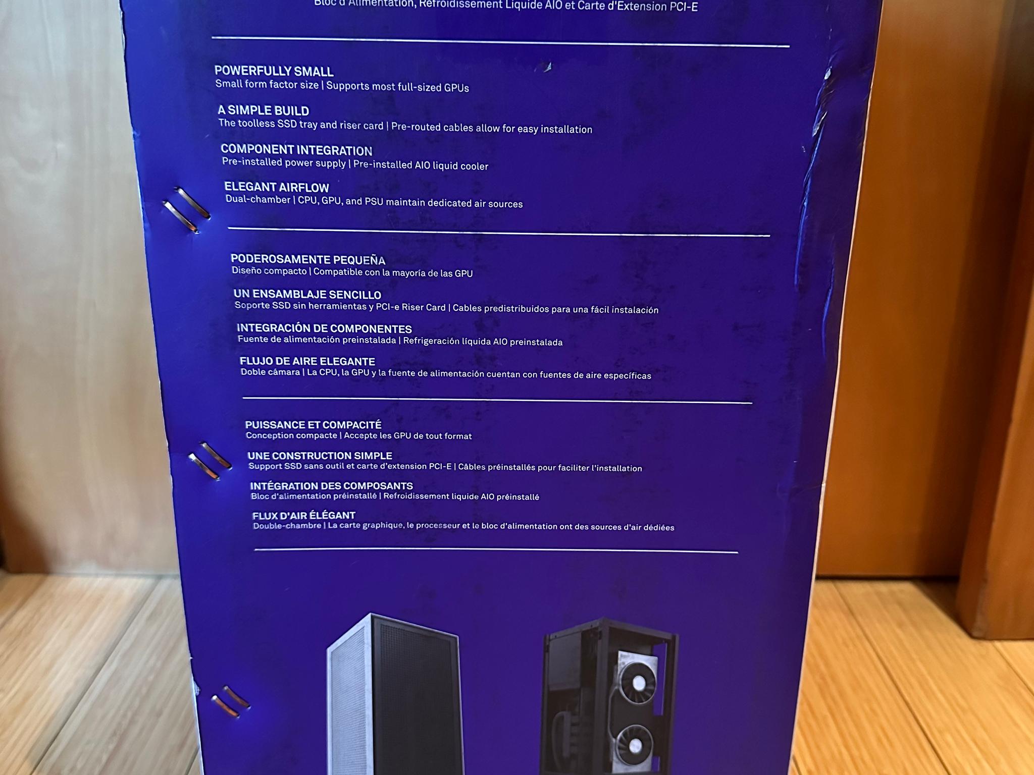 White NZXT H1 Mini ITX Case with PSU, AIO, and Riser Card (Lightly Used, In Box, Riser NOT upgraded)