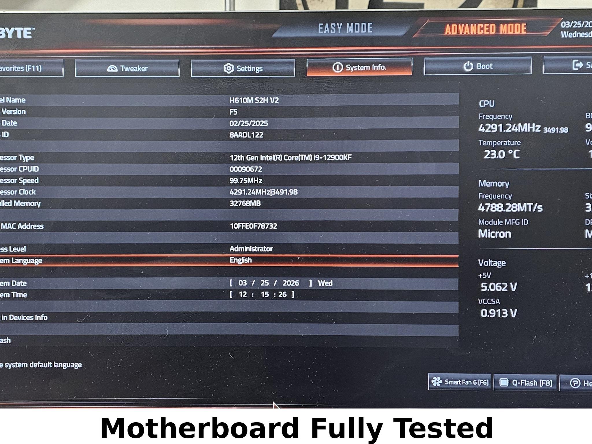 Gigabyte H610M S2H V2 LGA1700 DDR5 mATX Motherboard