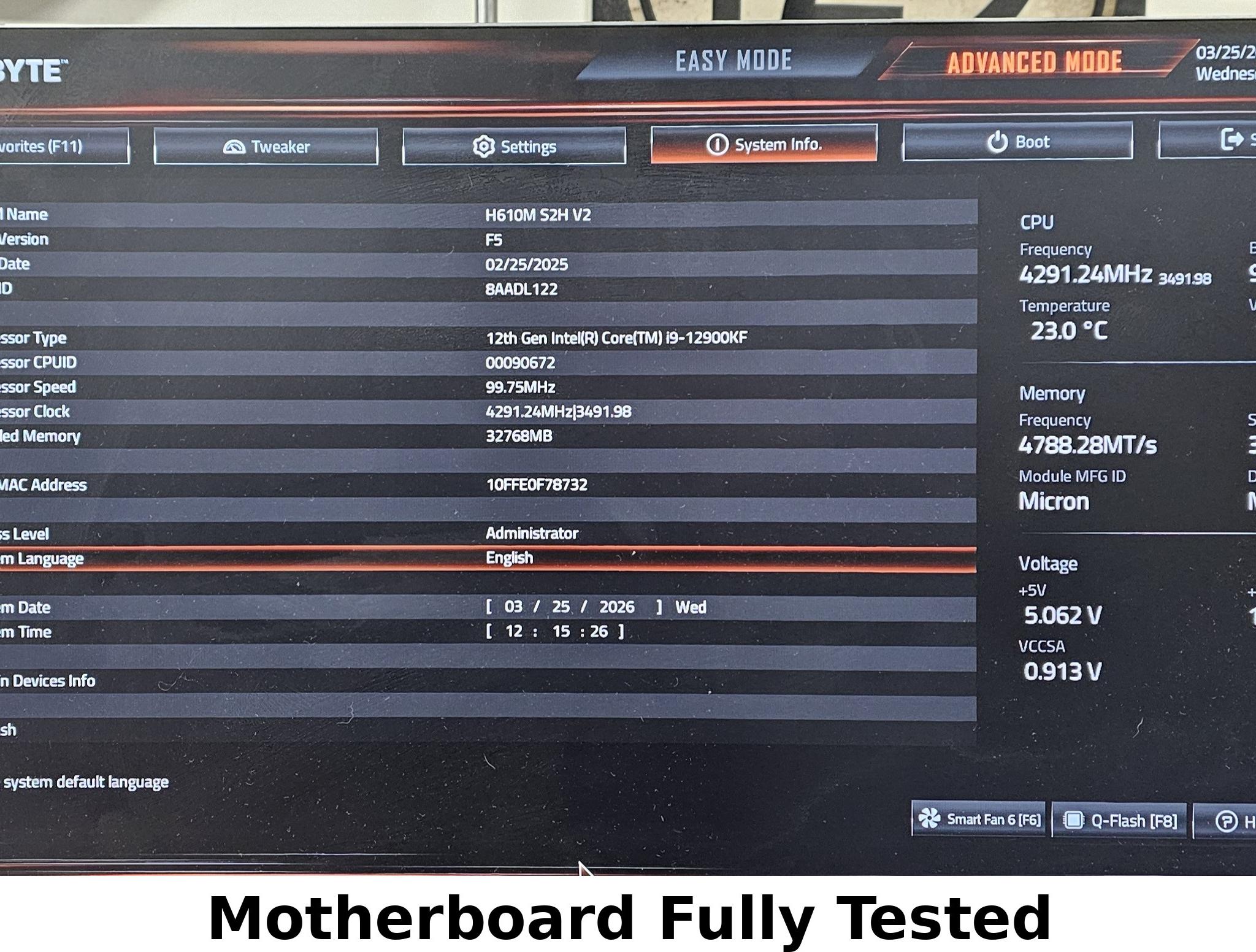 Gigabyte H610M S2H V2 LGA1700 DDR5 mATX Motherboard