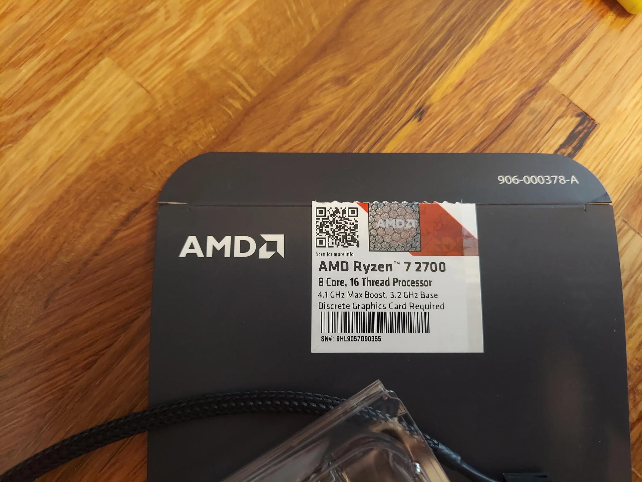 Ryzen 2700 8-Core / 16-Thread CPU
