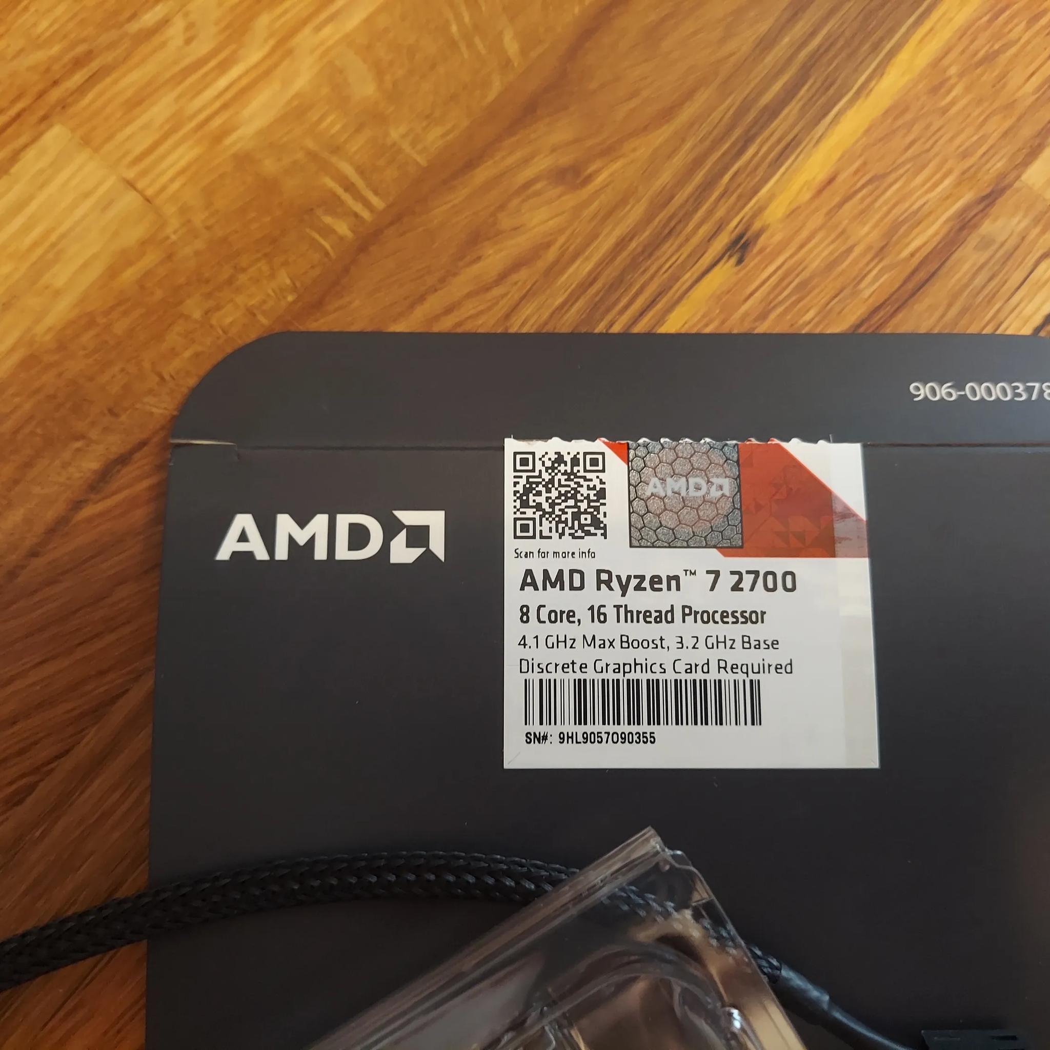 Ryzen 2700 8-Core / 16-Thread CPU
