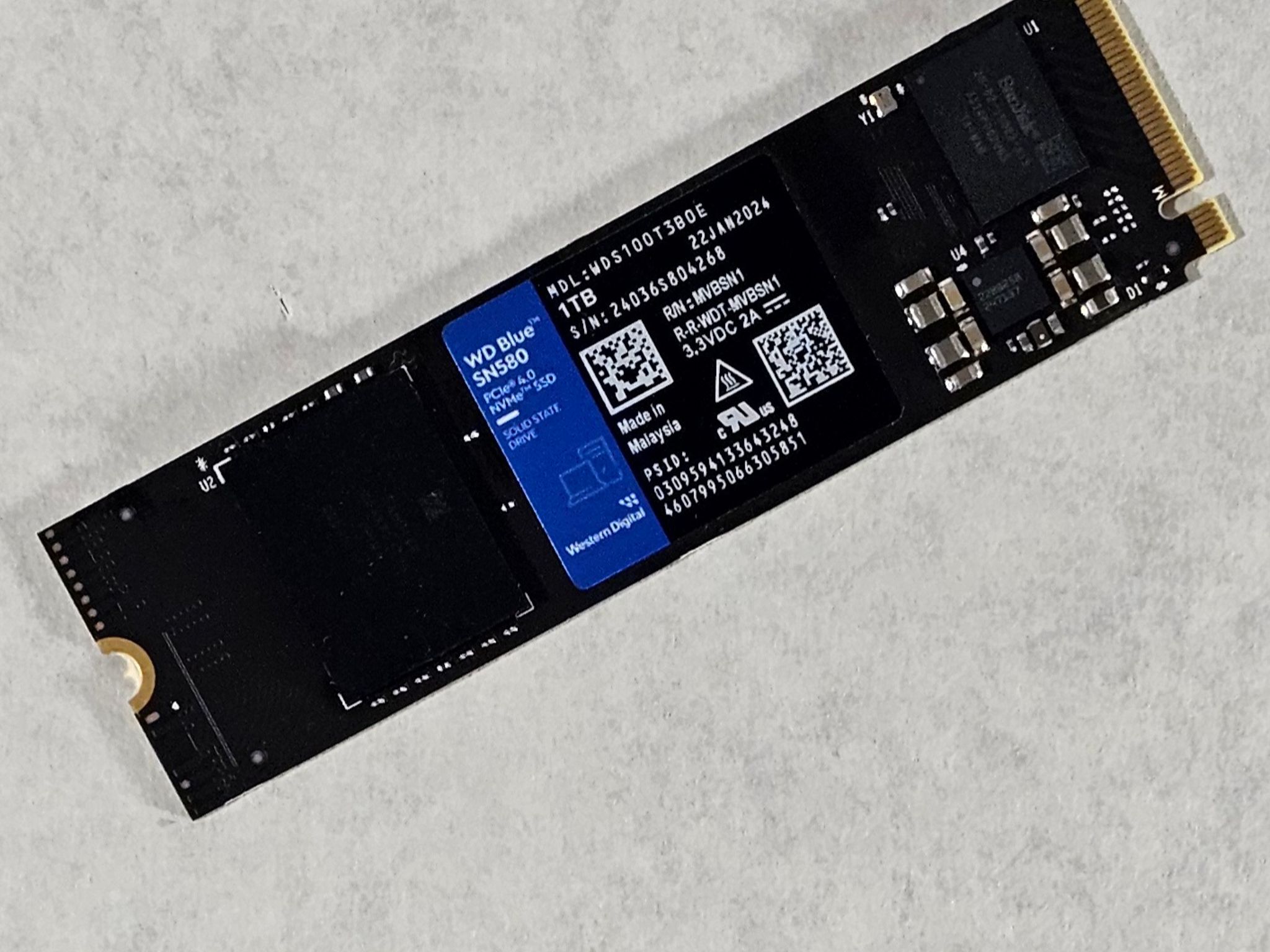 1TB NVMe M.2 SSD WD Blue SN580 Gen4