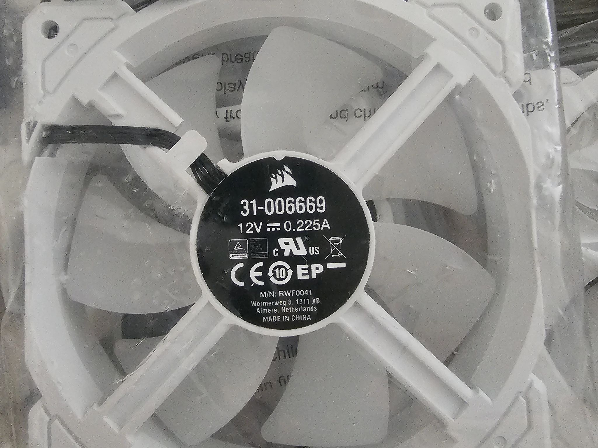Ten,(2packs) Corsair ML120mm White Case Fan